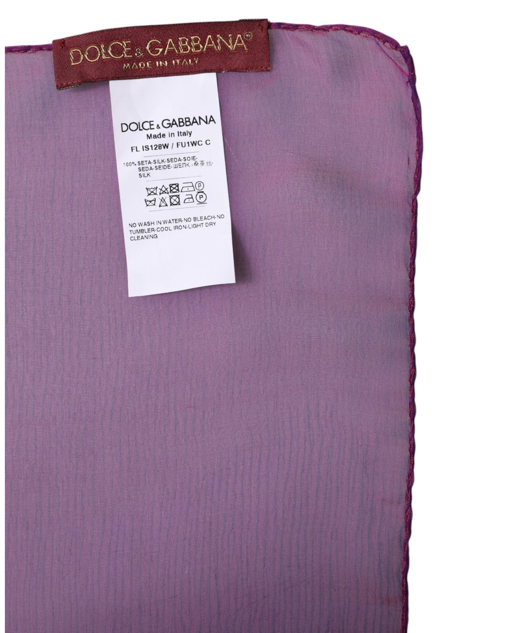 Dolce & Gabbana Purple Silk Rectangle Wrap Shawl Scarf Glam Steals