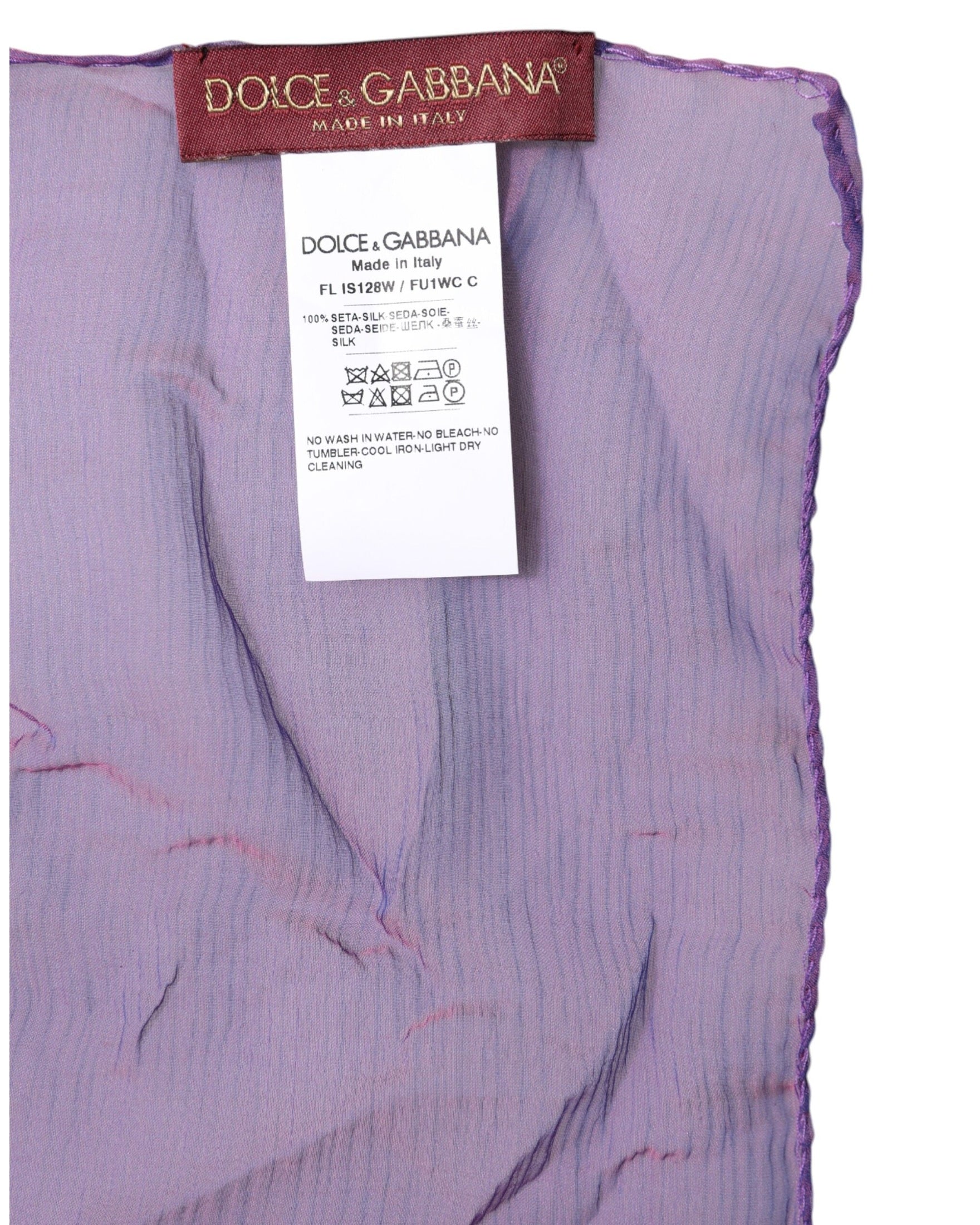 Dolce & Gabbana Purple Silk Rectangle Wrap Shawl Scarf Glam Steals