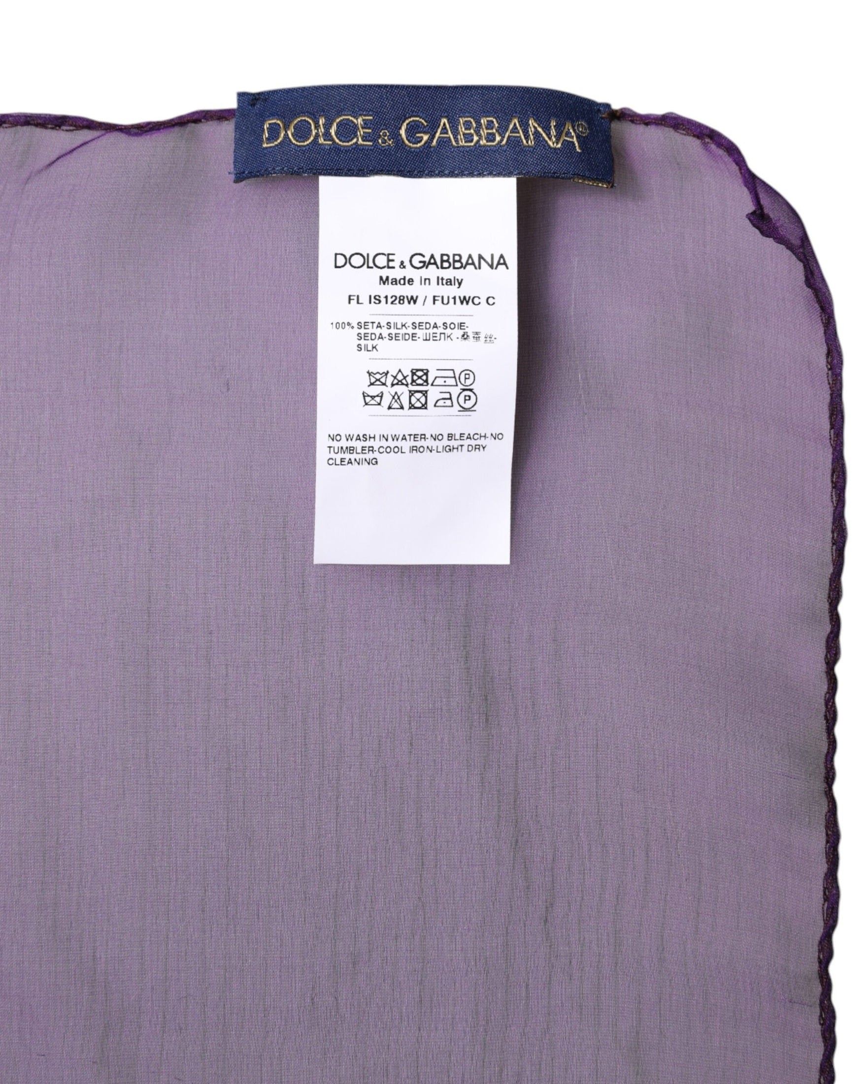 Dolce & Gabbana Purple Silk Rectangle Wrap Shawl Scarf Glam Steals