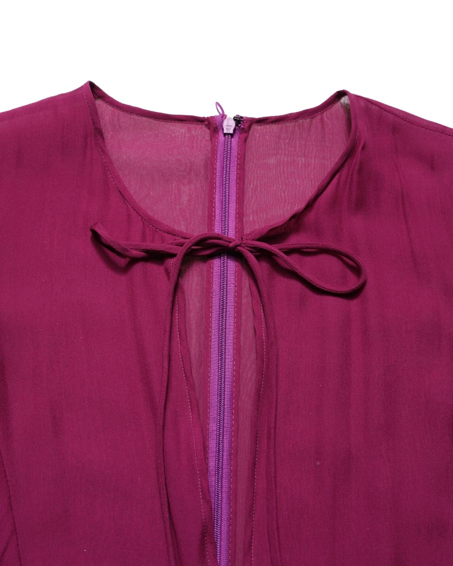 Dolce & Gabbana Purple Silk Sheer Chiffon Long Maxi Dress Glam Steals