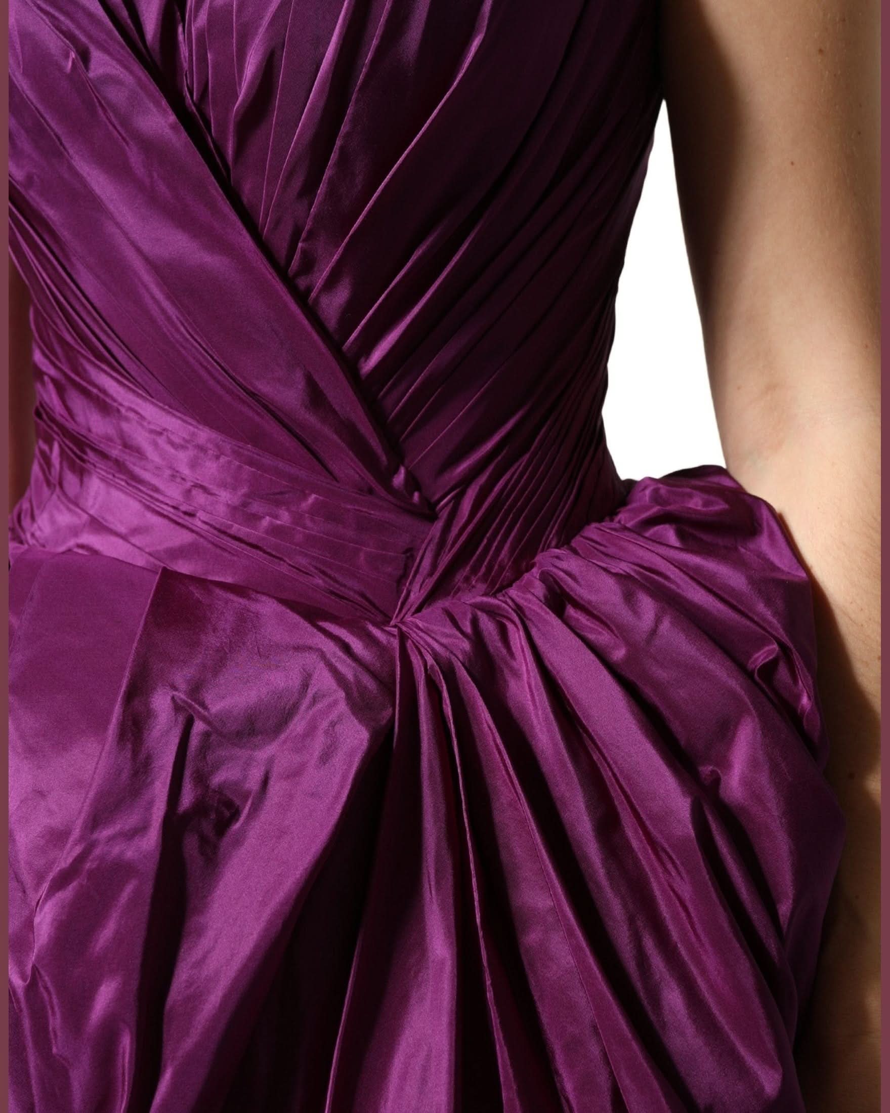 Dolce & Gabbana Purple Strapless A Line Asymmetric Dress