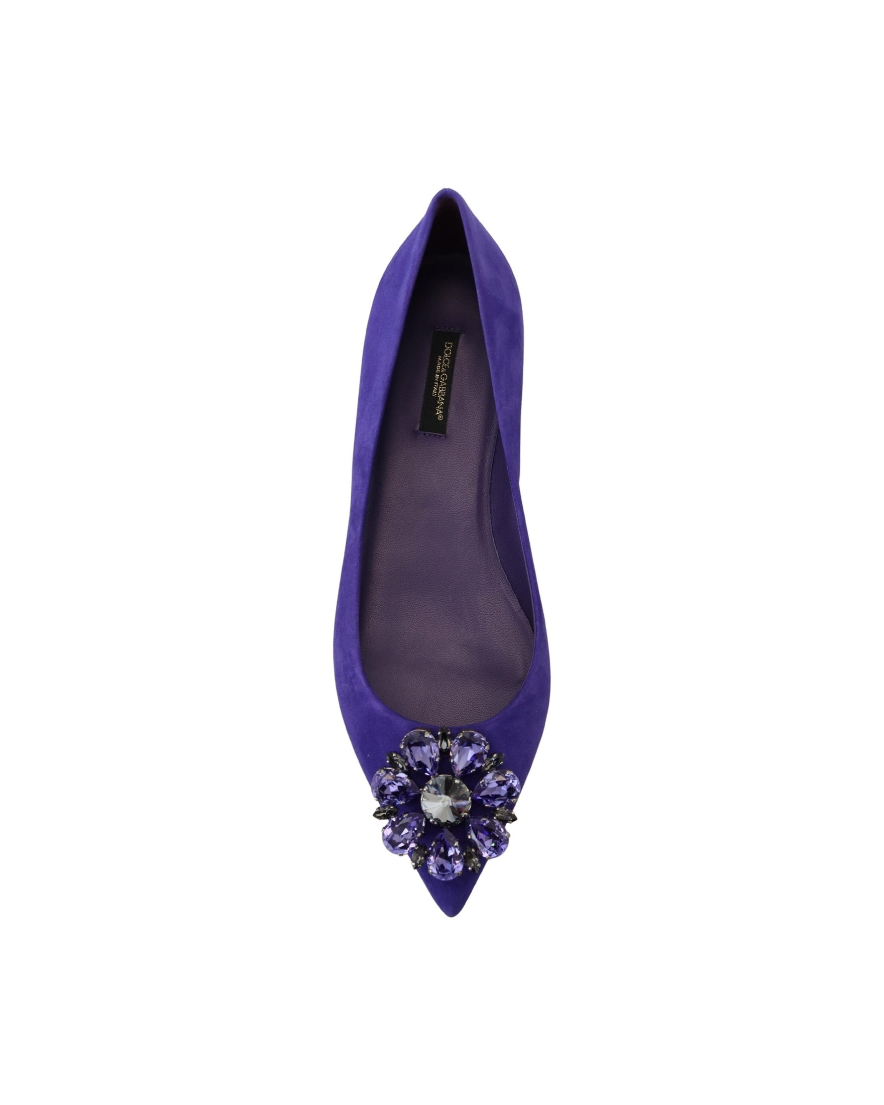 Dolce & Gabbana Purple Suede Crystals Loafers Glam Steals