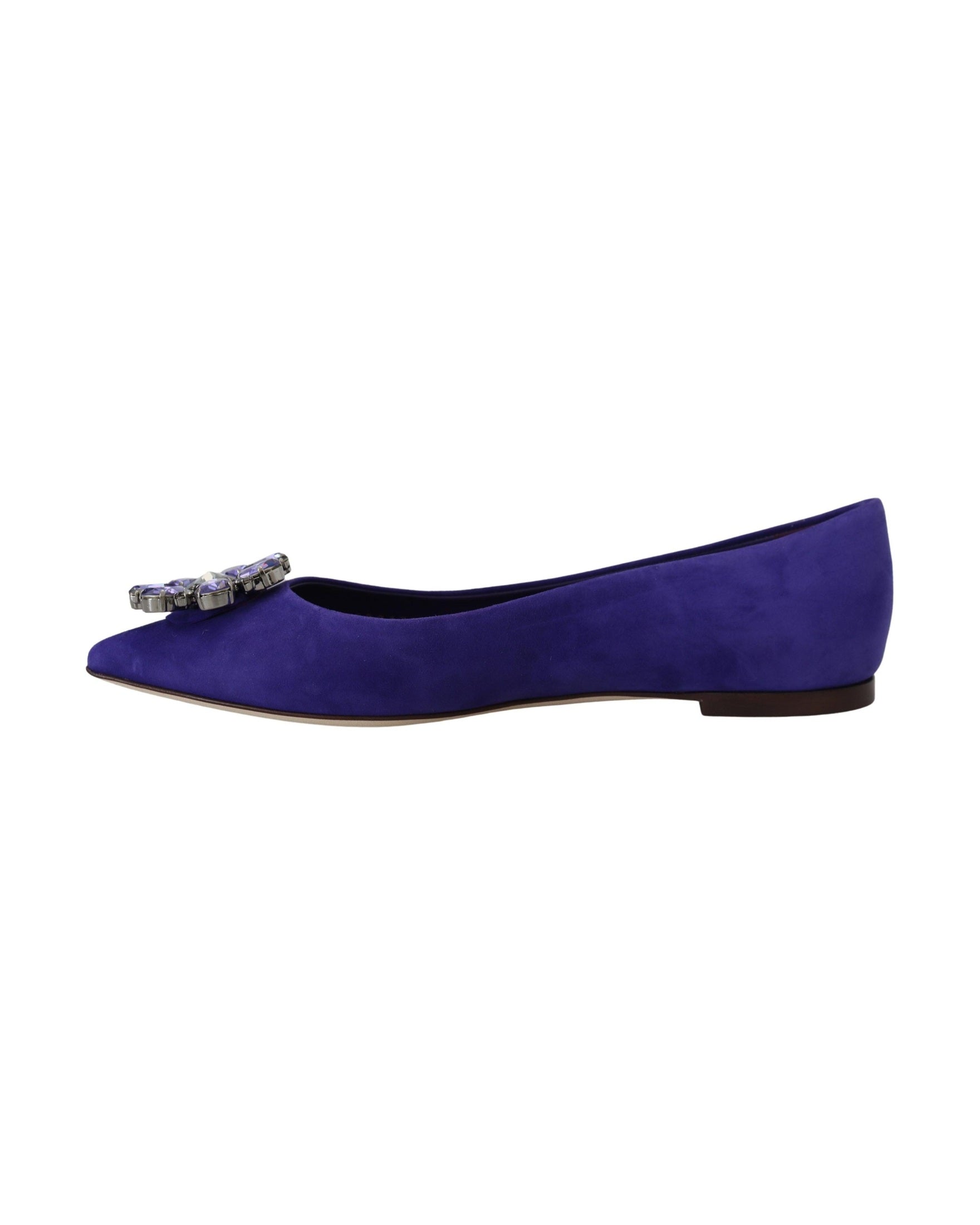 Dolce & Gabbana Purple Suede Crystals Loafers Glam Steals