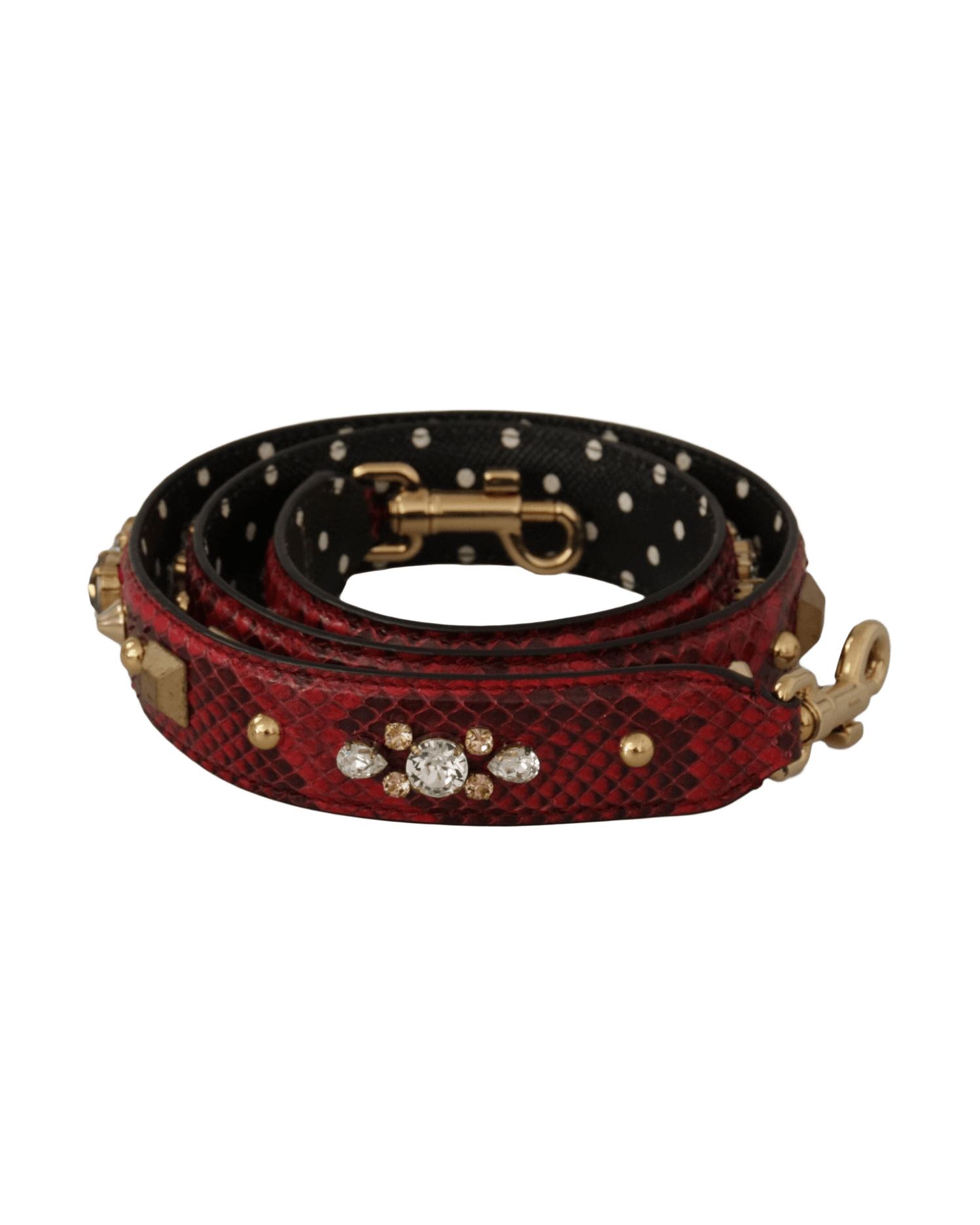 Dolce & Gabbana Python Leather Shoulder Bag Red Strap Glam Steals