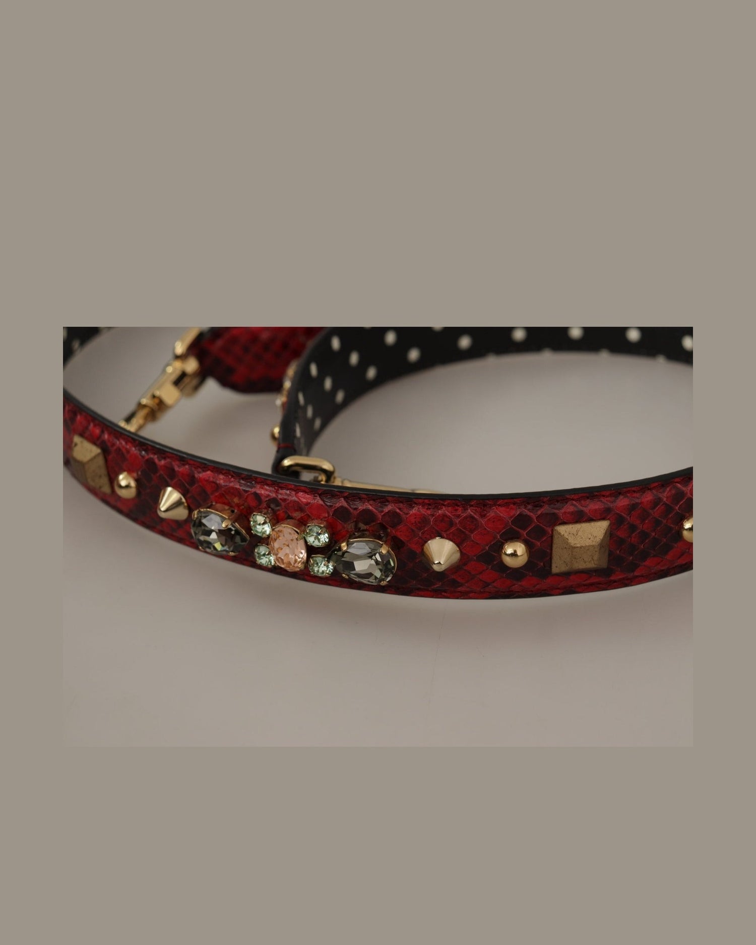 Dolce & Gabbana Python Leather Shoulder Bag Red Strap Glam Steals