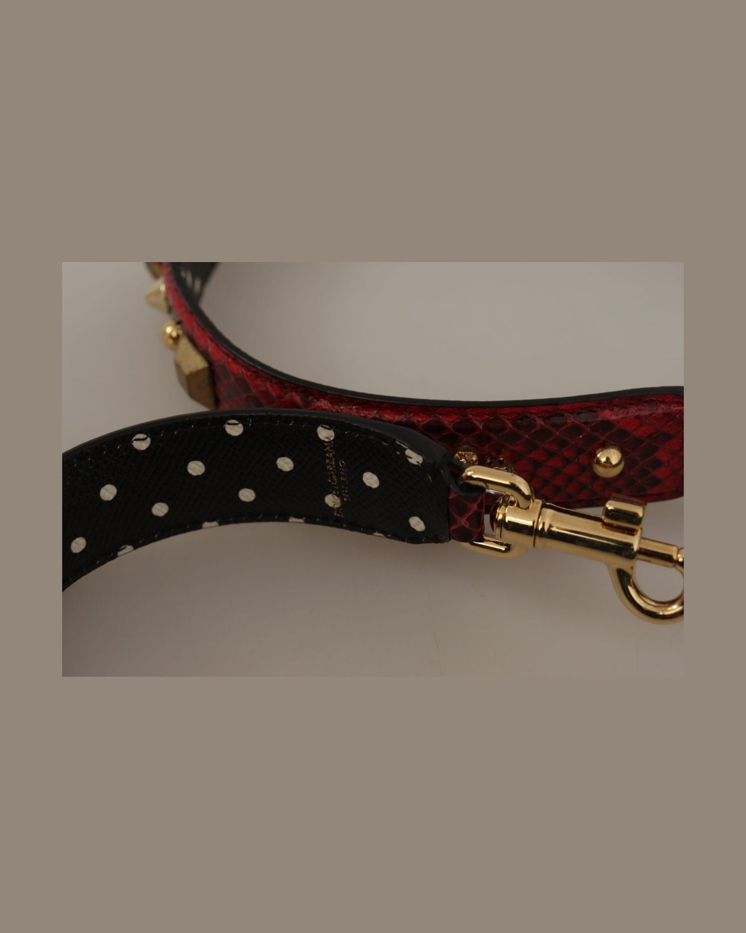 Dolce & Gabbana Python Leather Shoulder Bag Red Strap Glam Steals