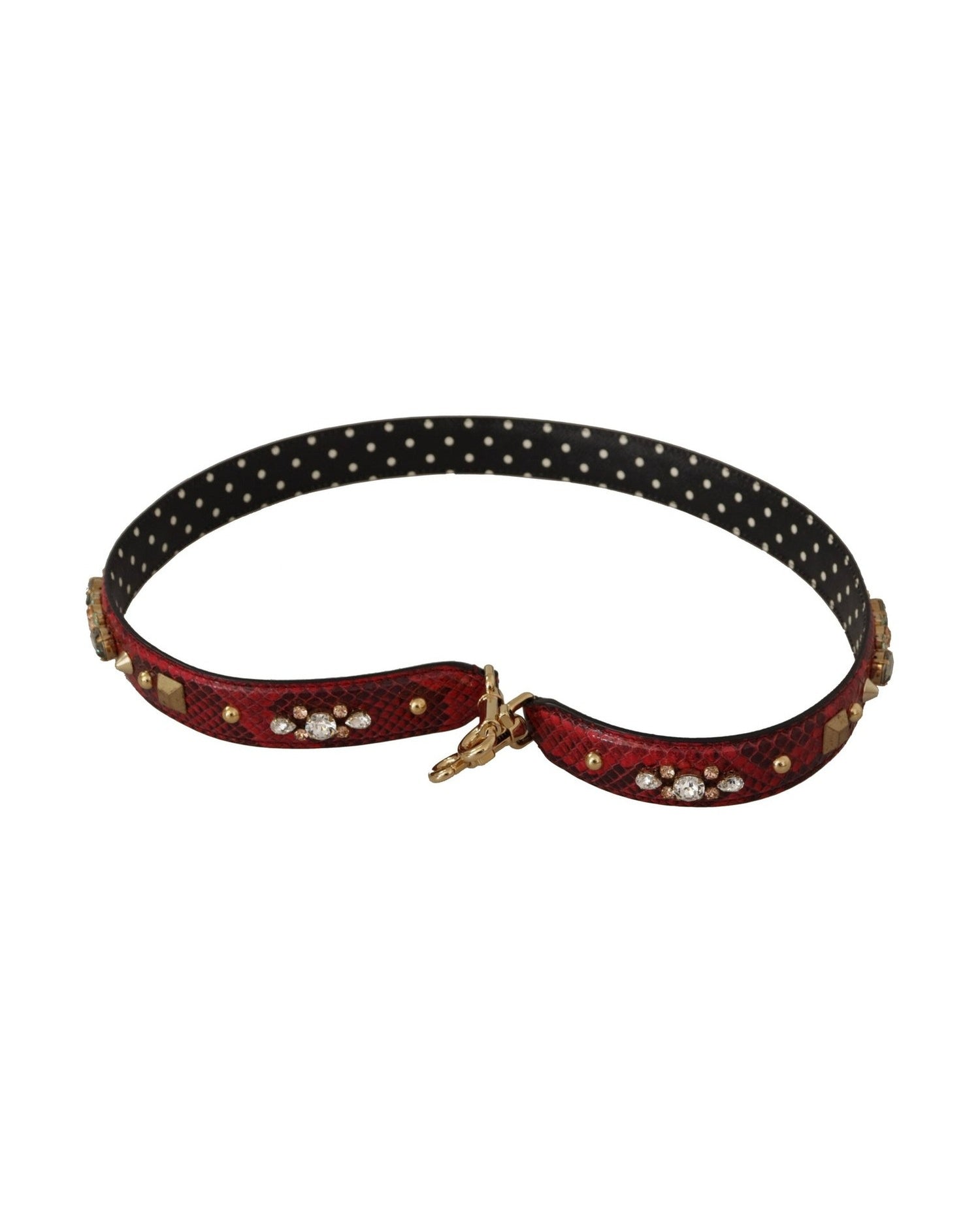 Dolce & Gabbana Python Leather Shoulder Bag Red Strap Glam Steals