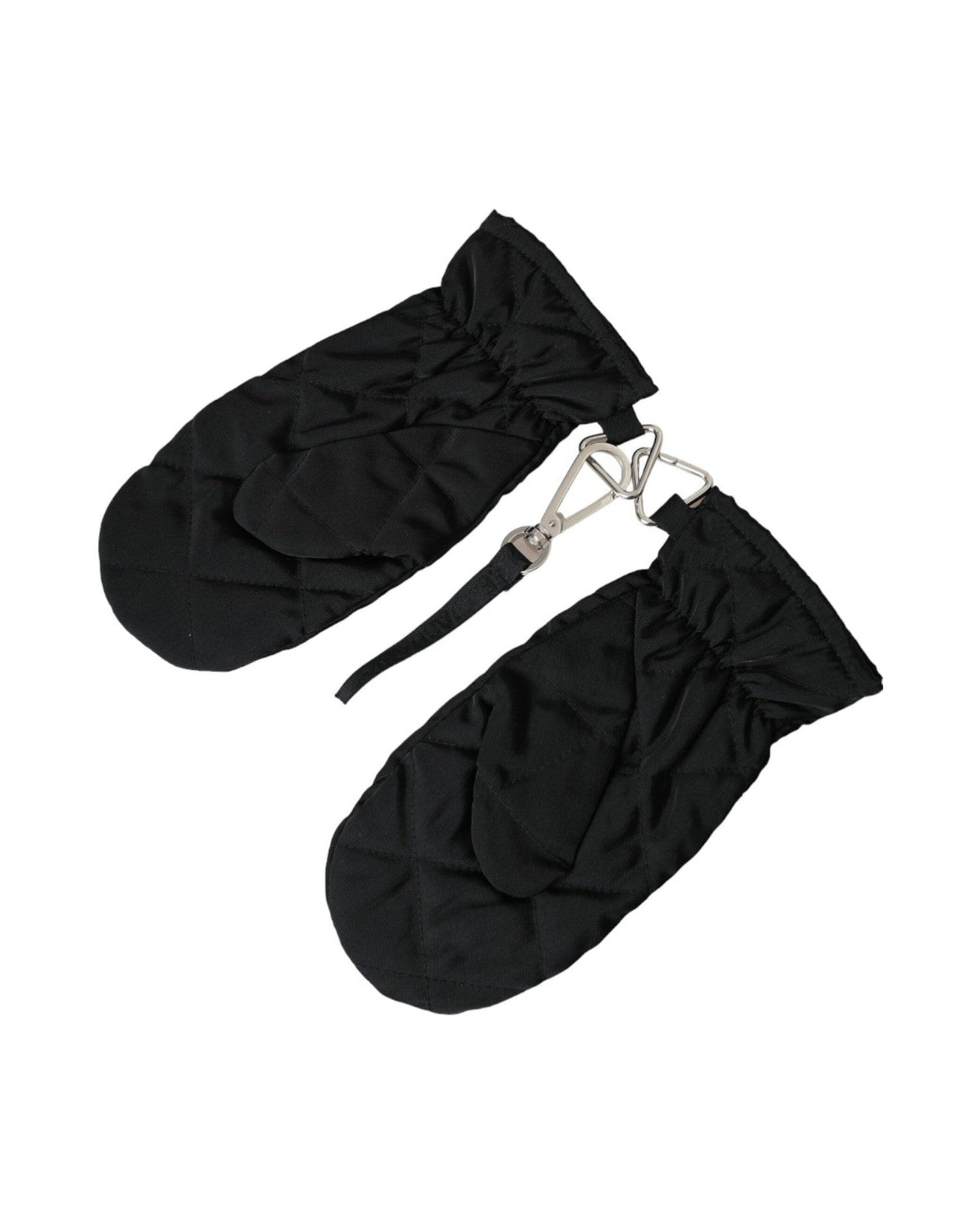 Dolce & Gabbana Quilted Nylon Wrist Length Mitten Black Gloves Glam Steals