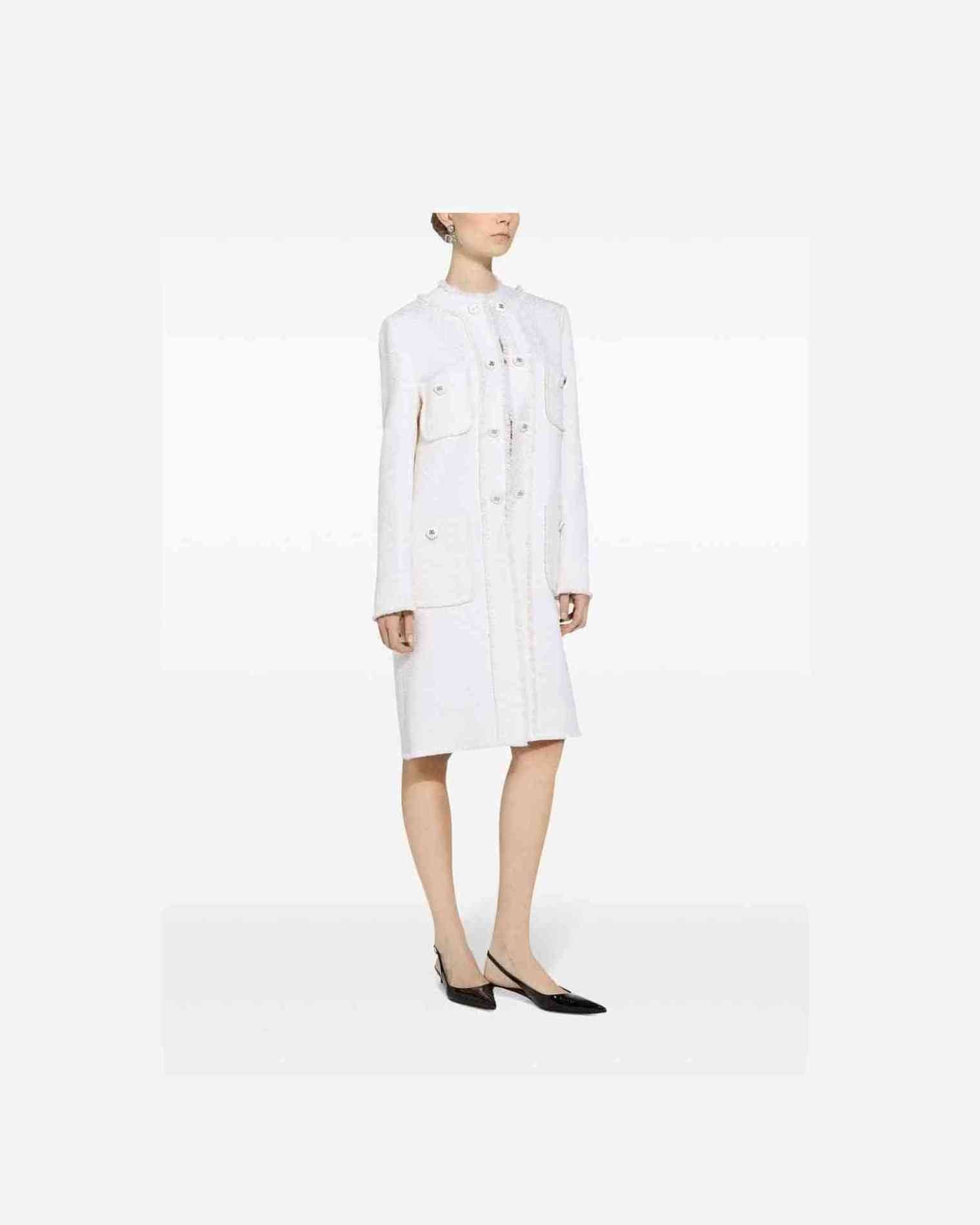 Dolce & Gabbana Raschel Single Breasted Tweed Coat Glam Steals