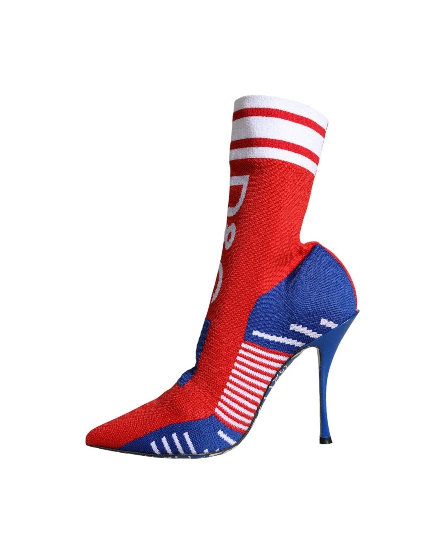 Dolce & Gabbana Red Blue Stretch Sock Style Ankle Boots Logo Shoes Glam Steals