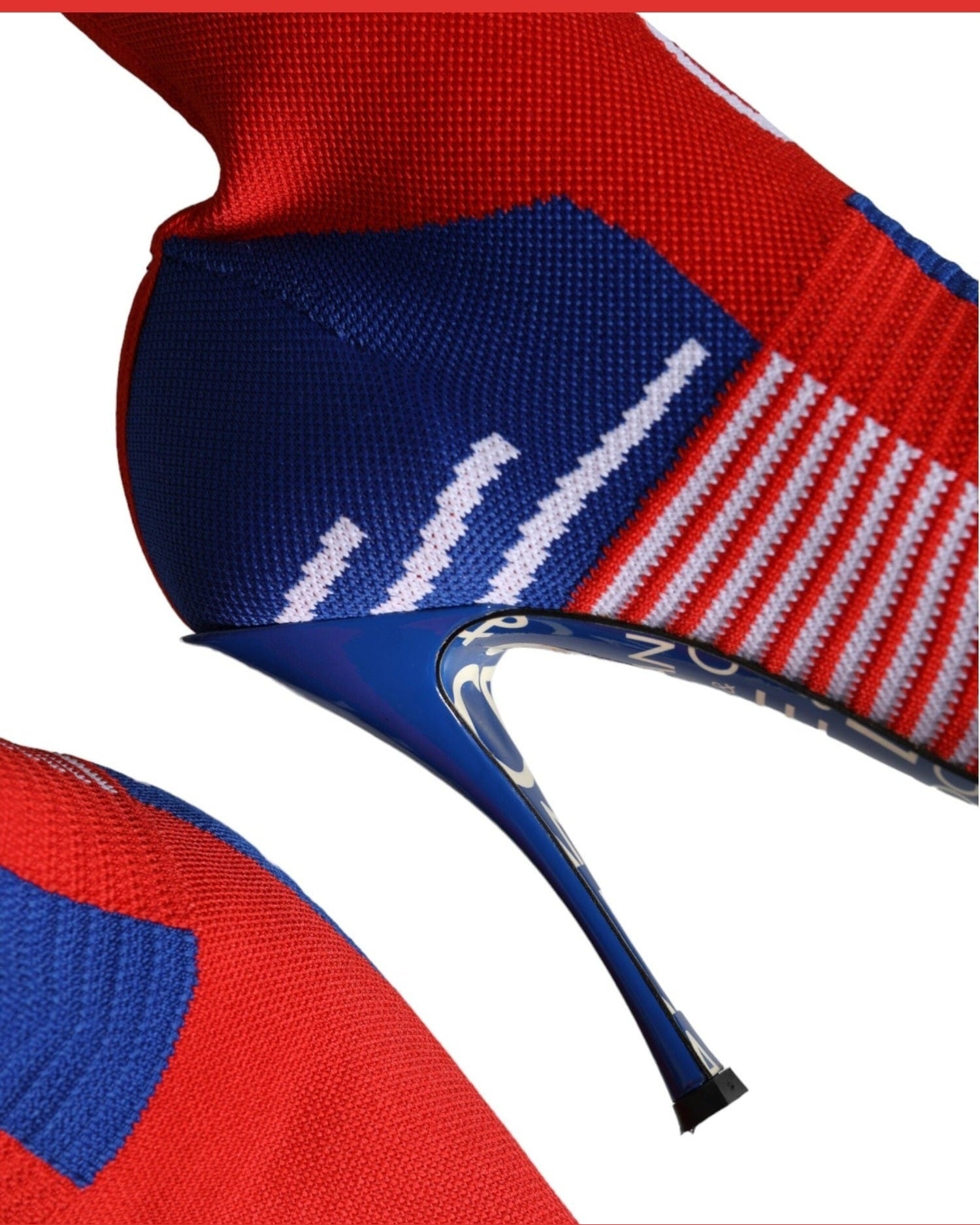 Dolce & Gabbana Red Blue Stretch Sock Style Ankle Boots Logo Shoes Glam Steals