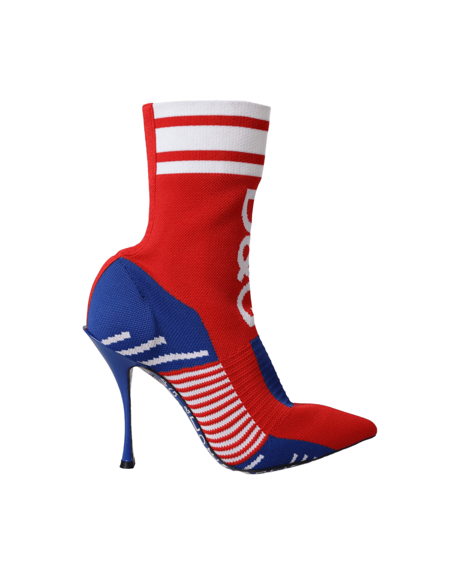 Dolce & Gabbana Red Stretch Sock Style Short Boots Logo Shoes Boots