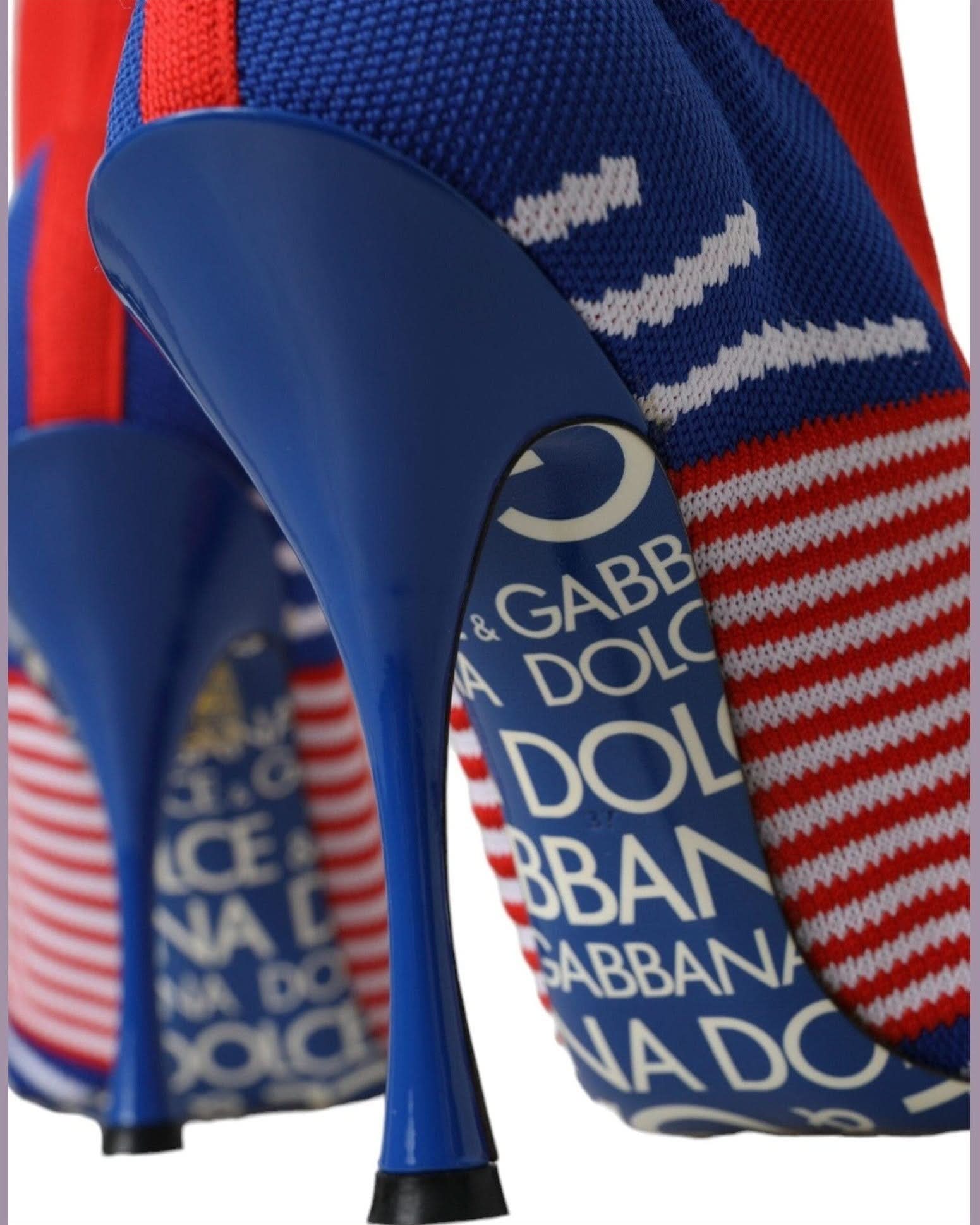 Dolce & Gabbana Red Stretch Sock Style Short Boots Logo Shoes Boots