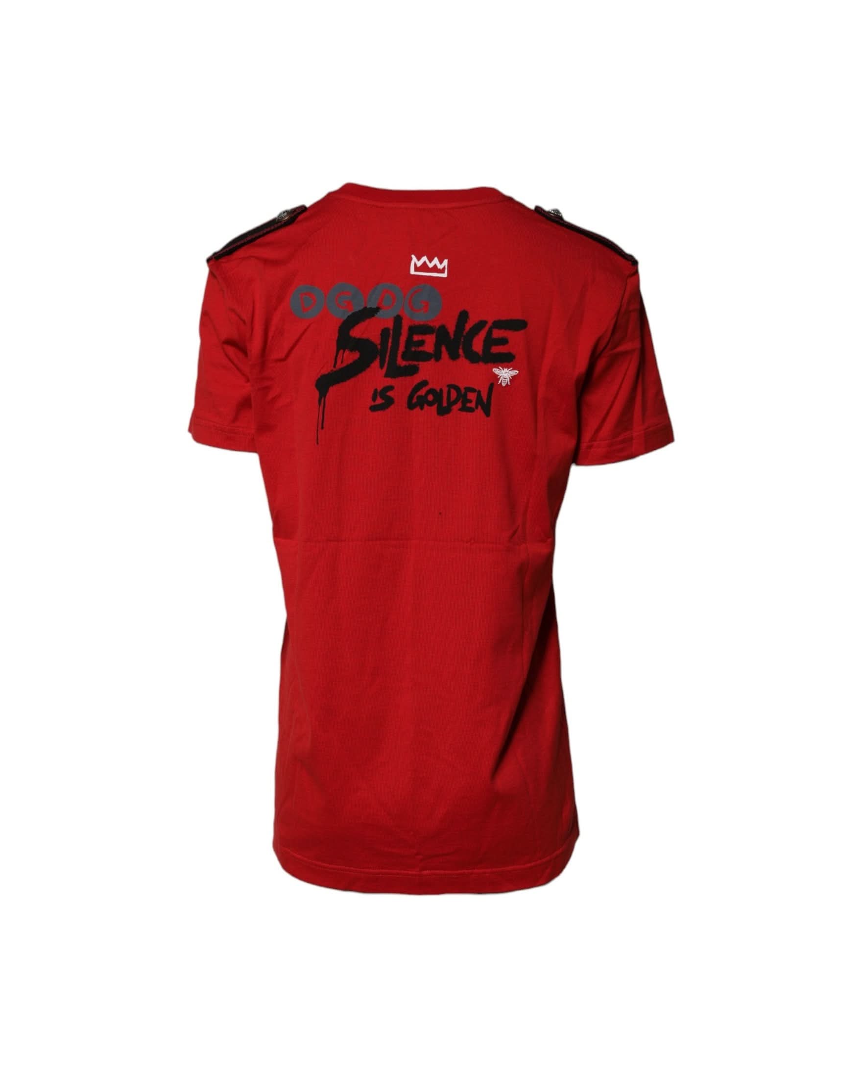 Dolce & Gabbana Red Cotton Round Neck Short Sleeves T-Shirt T-Shirts