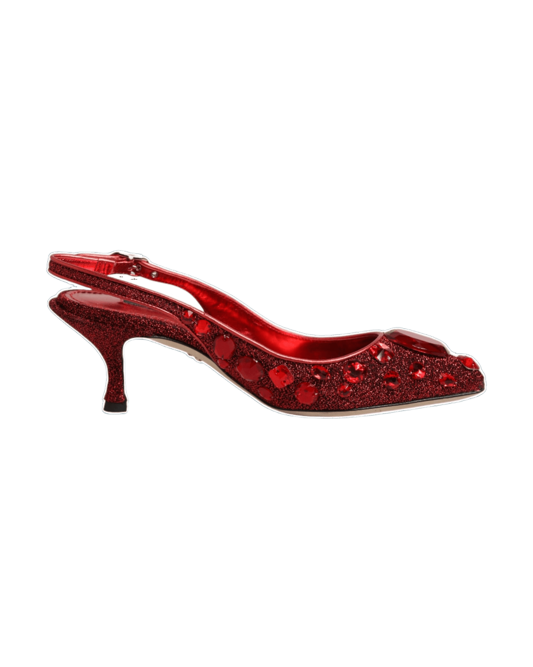 Dolce & Gabbana Red Crystal Embellished Slingbacks Shoes Glam Steals