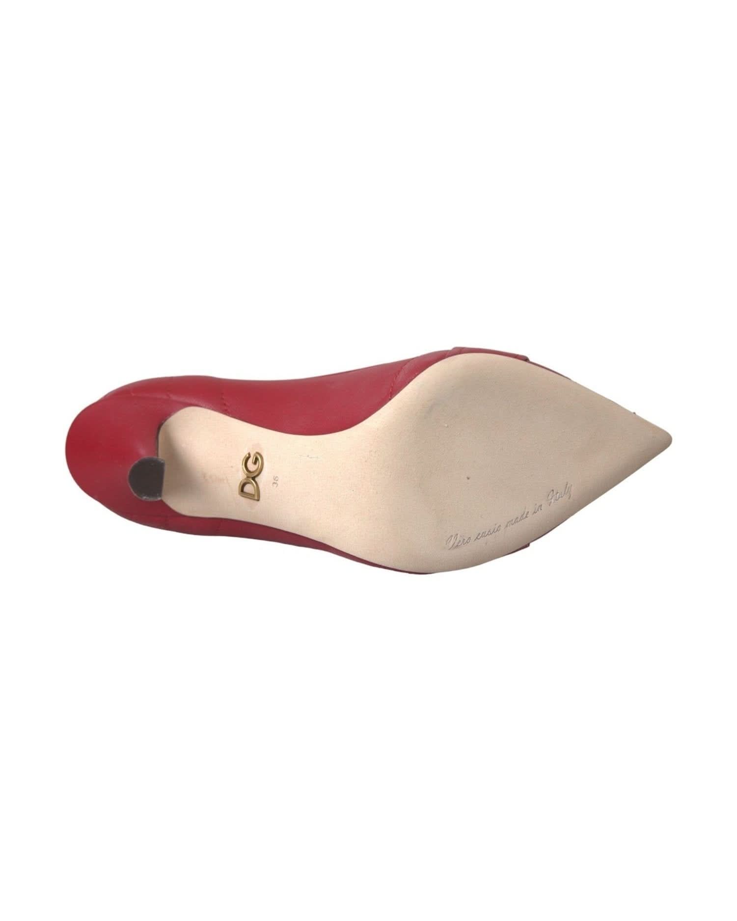 Dolce & Gabbana Red Devotion Leather Heels Pumps Shoes Heels