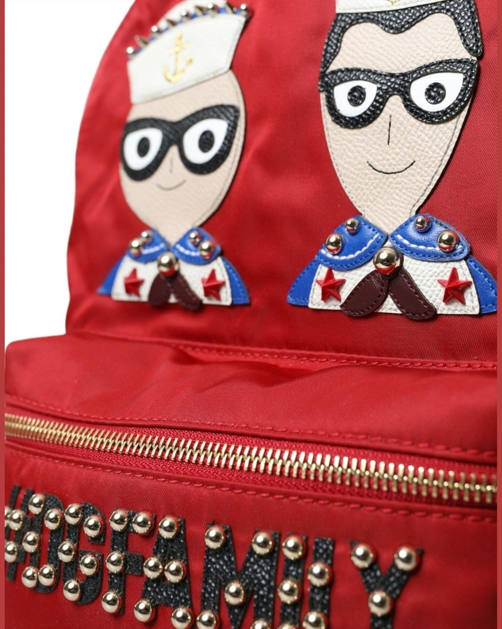 Dolce & Gabbana Embellished Backpack With Red Gold Detailing Glam Steals