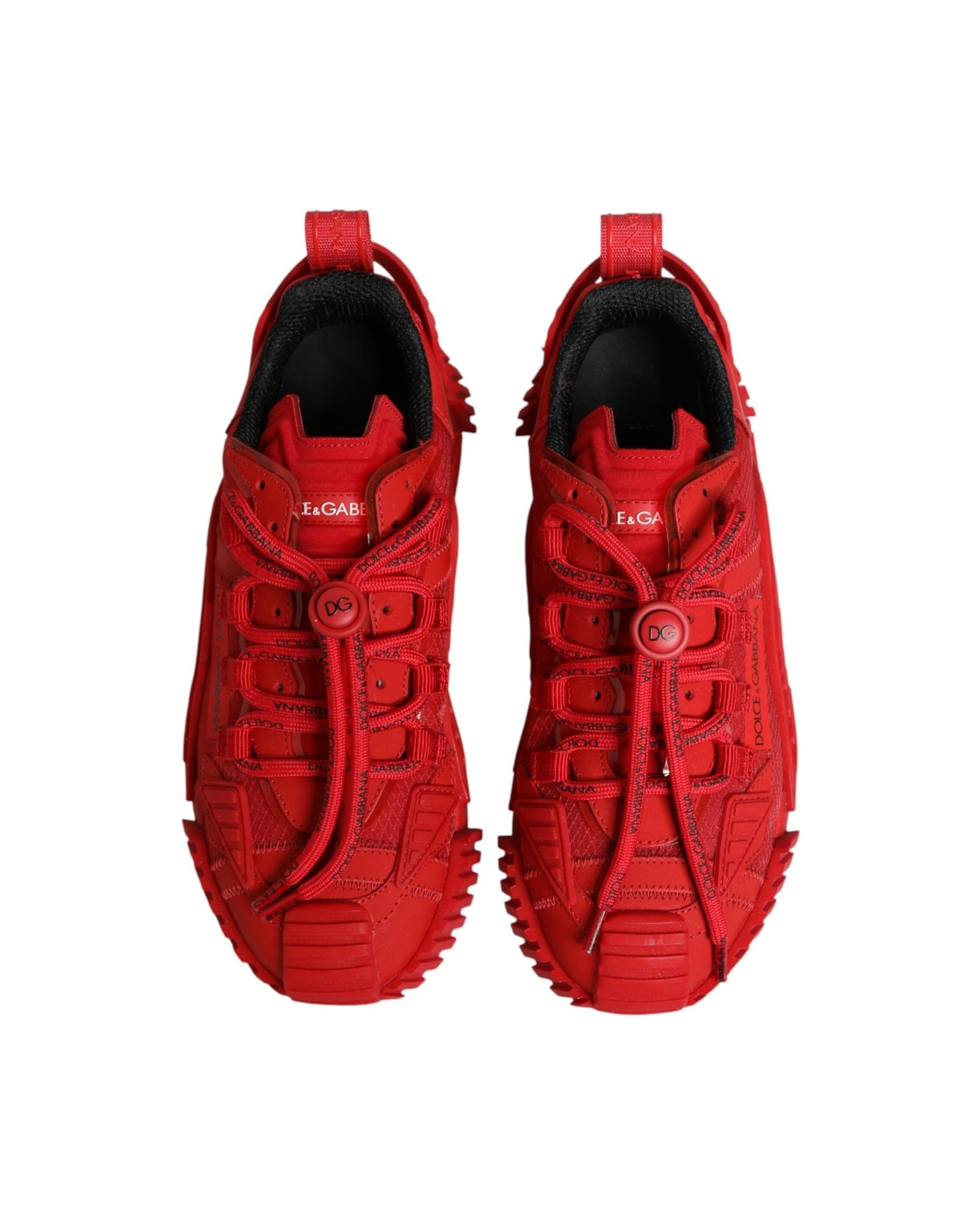 Dolce & Gabbana Red Lace Logo Low Top Ns1 Sneakers Shoes Glam Steals
