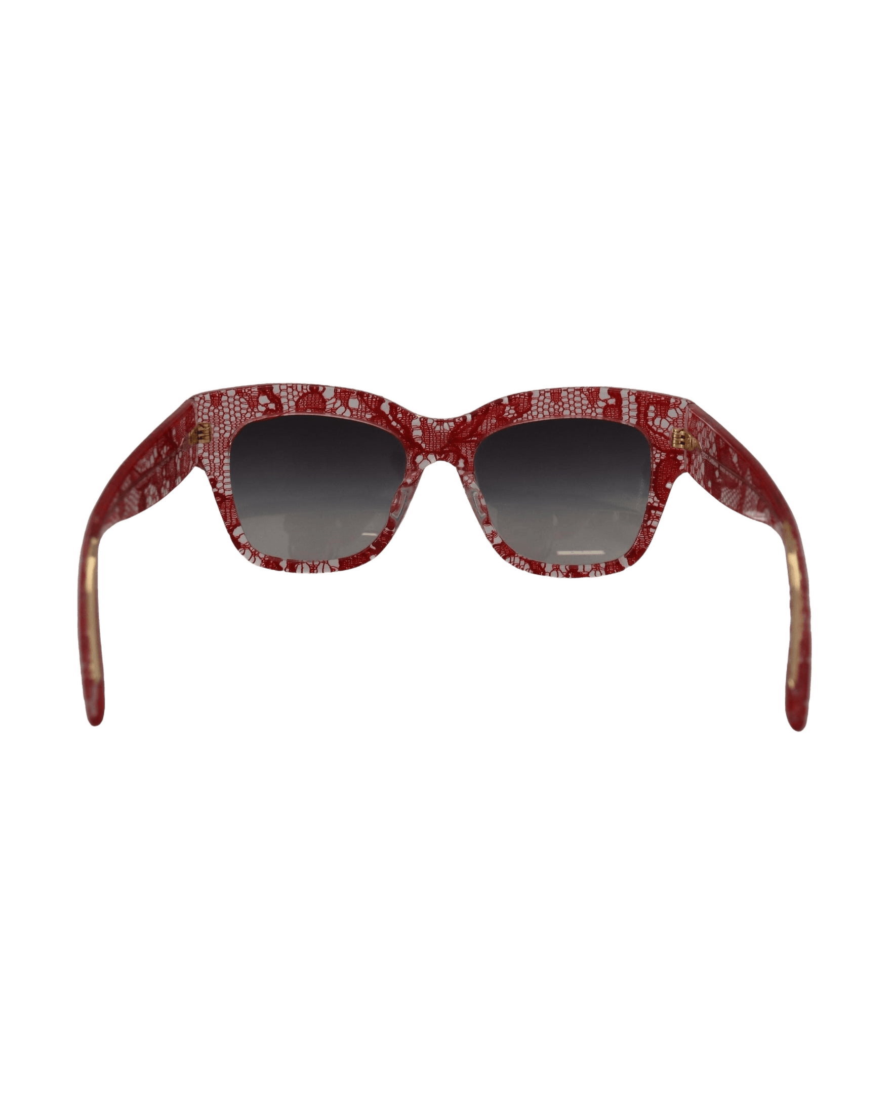 Dolce & Gabbana Red Lace Acetate Rectangle Shades Dg4231F Sunglasses Sunglasses
