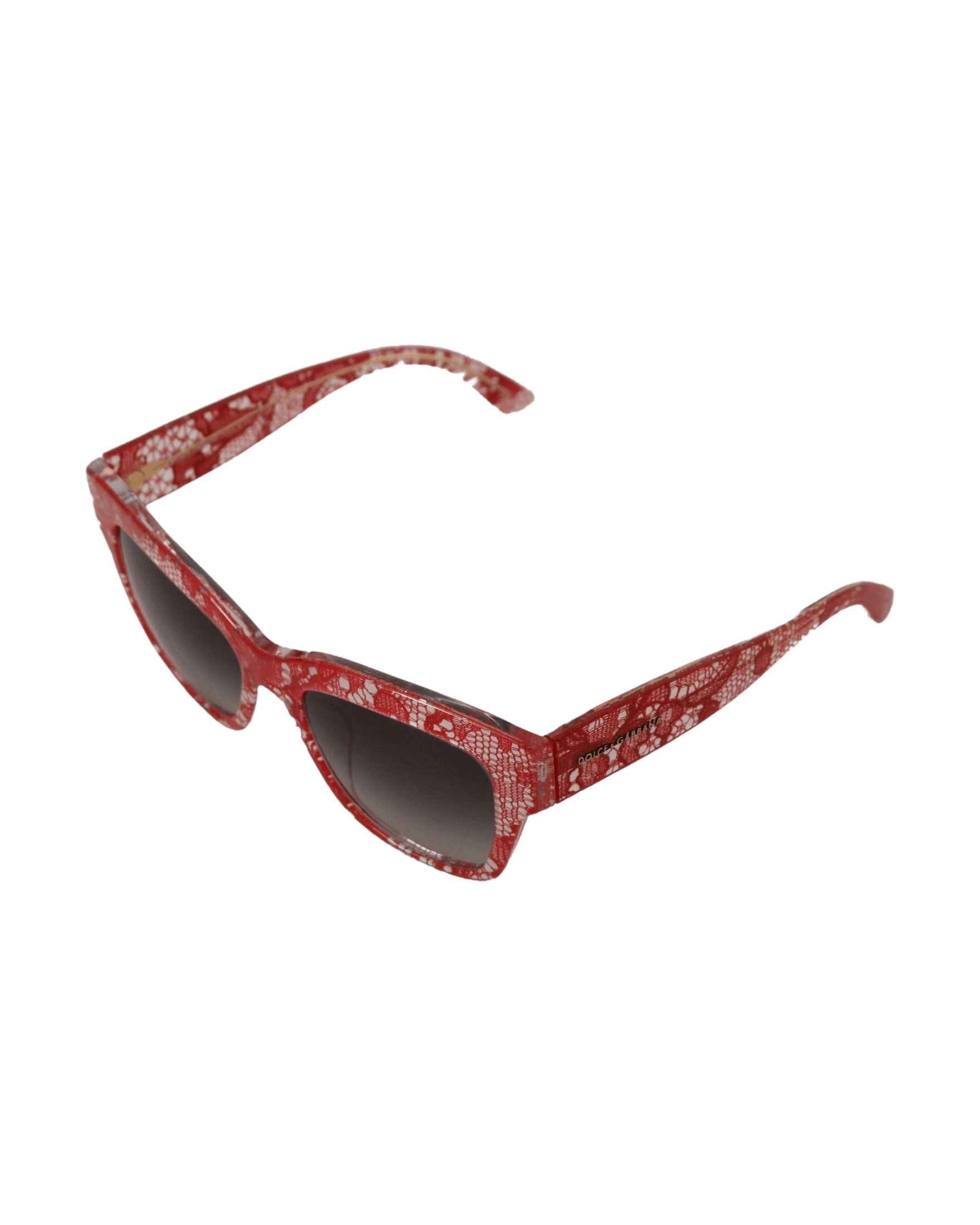 Dolce & Gabbana Red Lace Acetate Rectangle Shades Dg4231F Sunglasses Sunglasses
