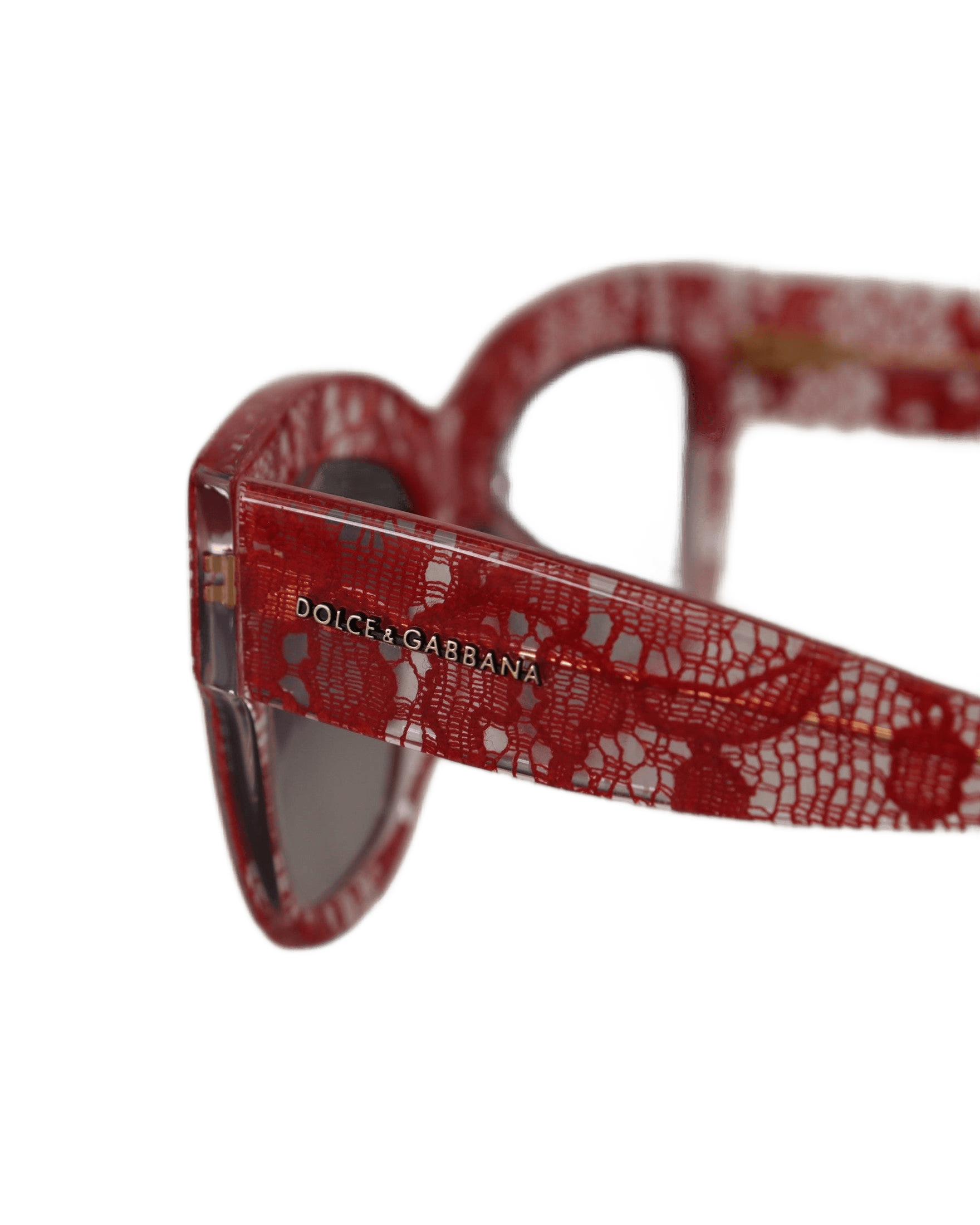 Dolce & Gabbana Red Lace Acetate Rectangle Shades Dg4231F Sunglasses Sunglasses