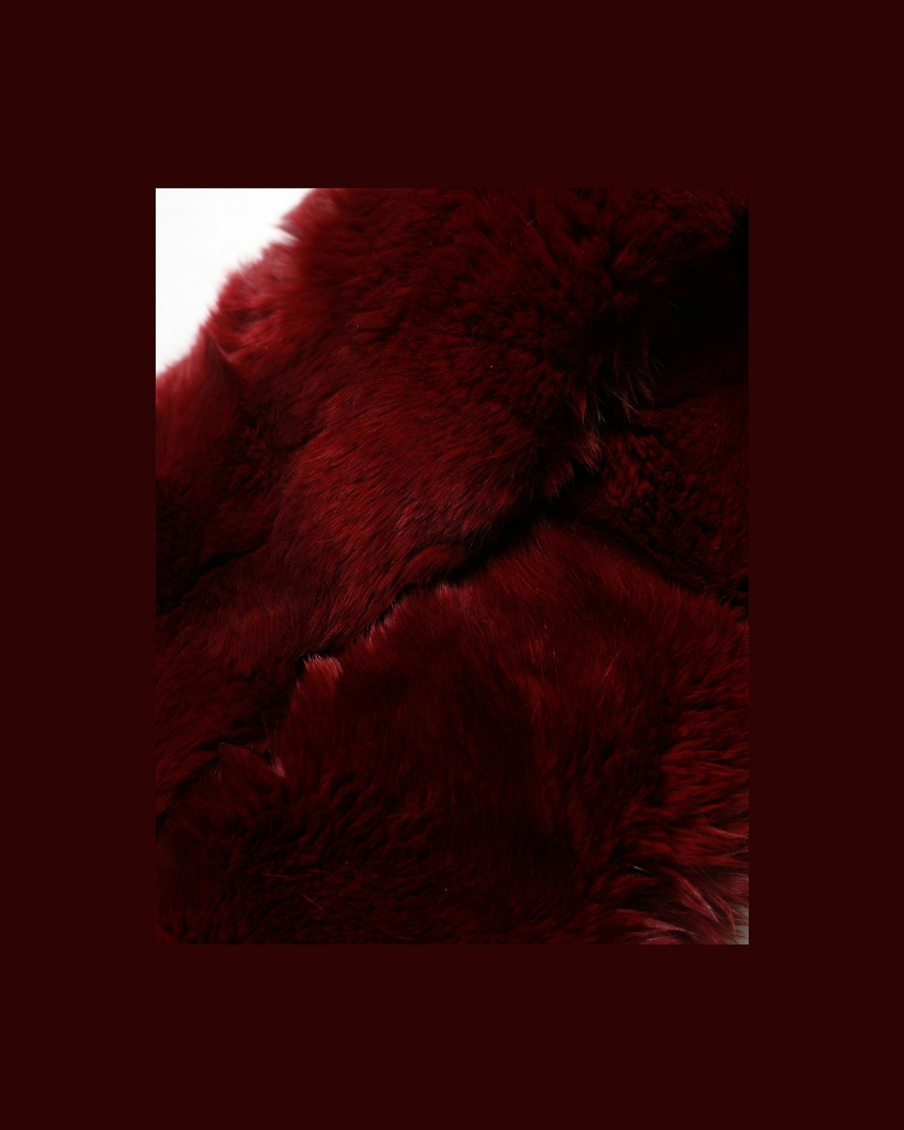 Dolce & Gabbana Red Lamb Fur Collar Neck Wrap Scarf