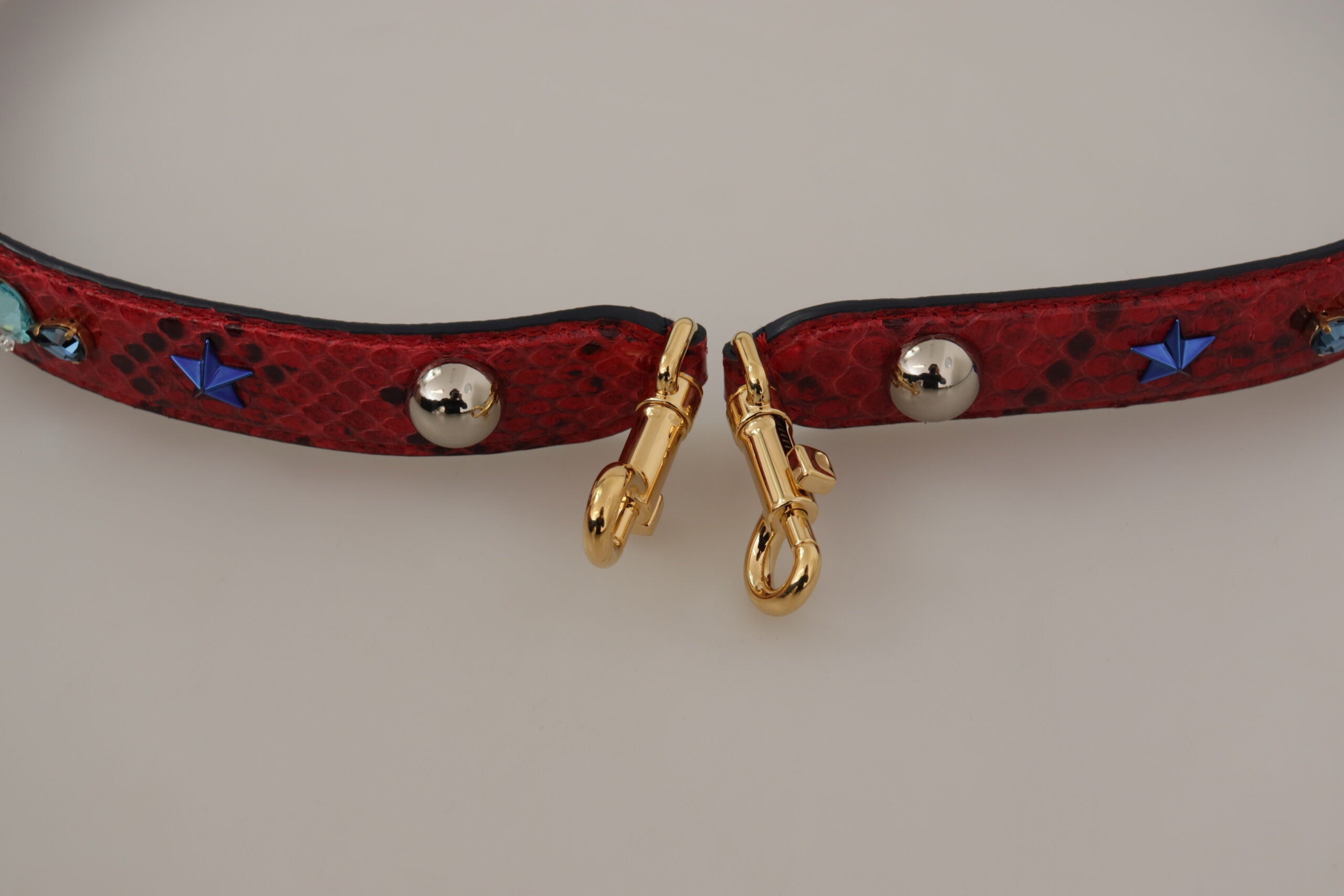 Dolce & Gabbana Red Leather Chic Python Shoulder Strap Glam Steals