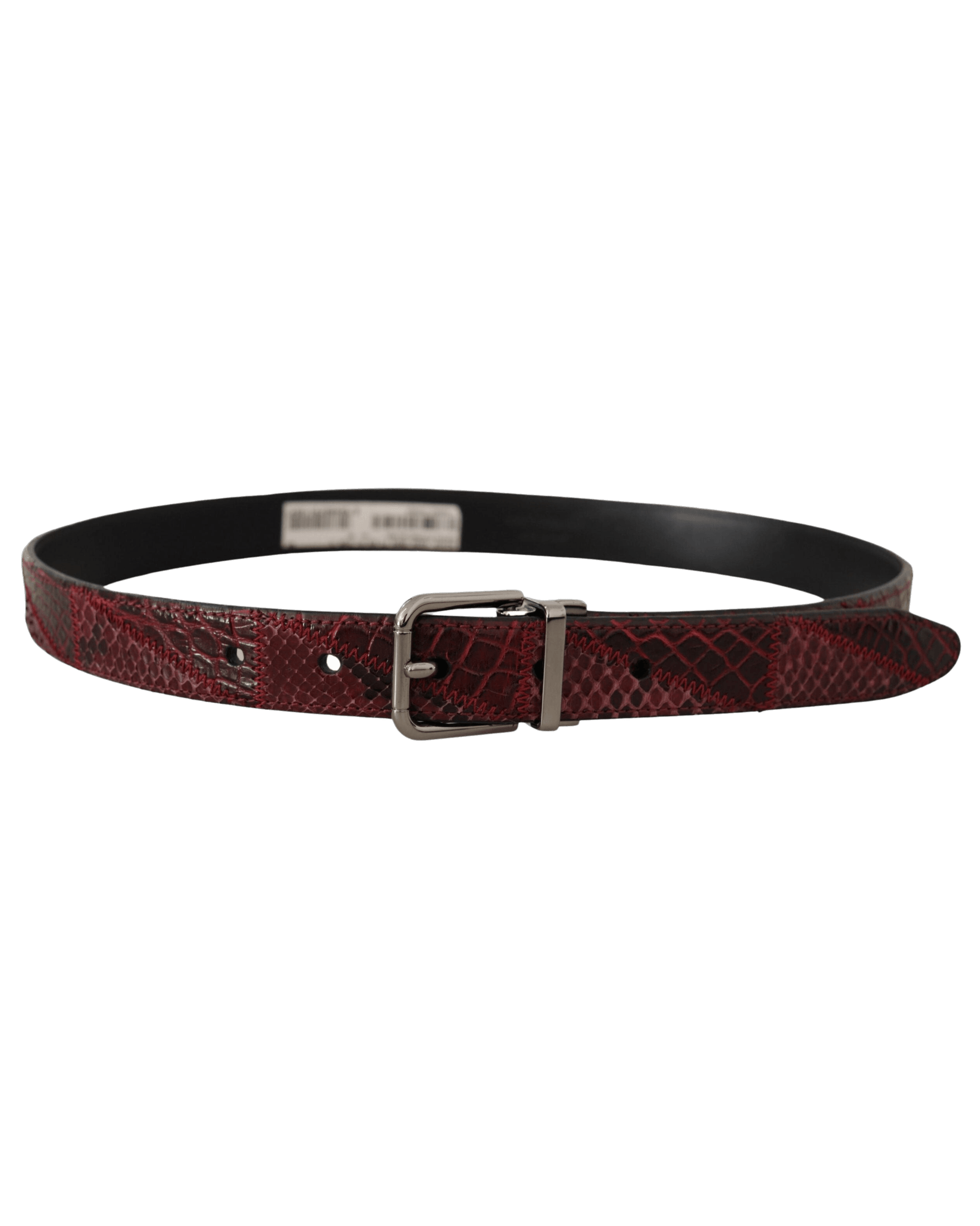 Dolce & Gabbana Red Leather Exotic Metal Logo Buckle Belt Belts