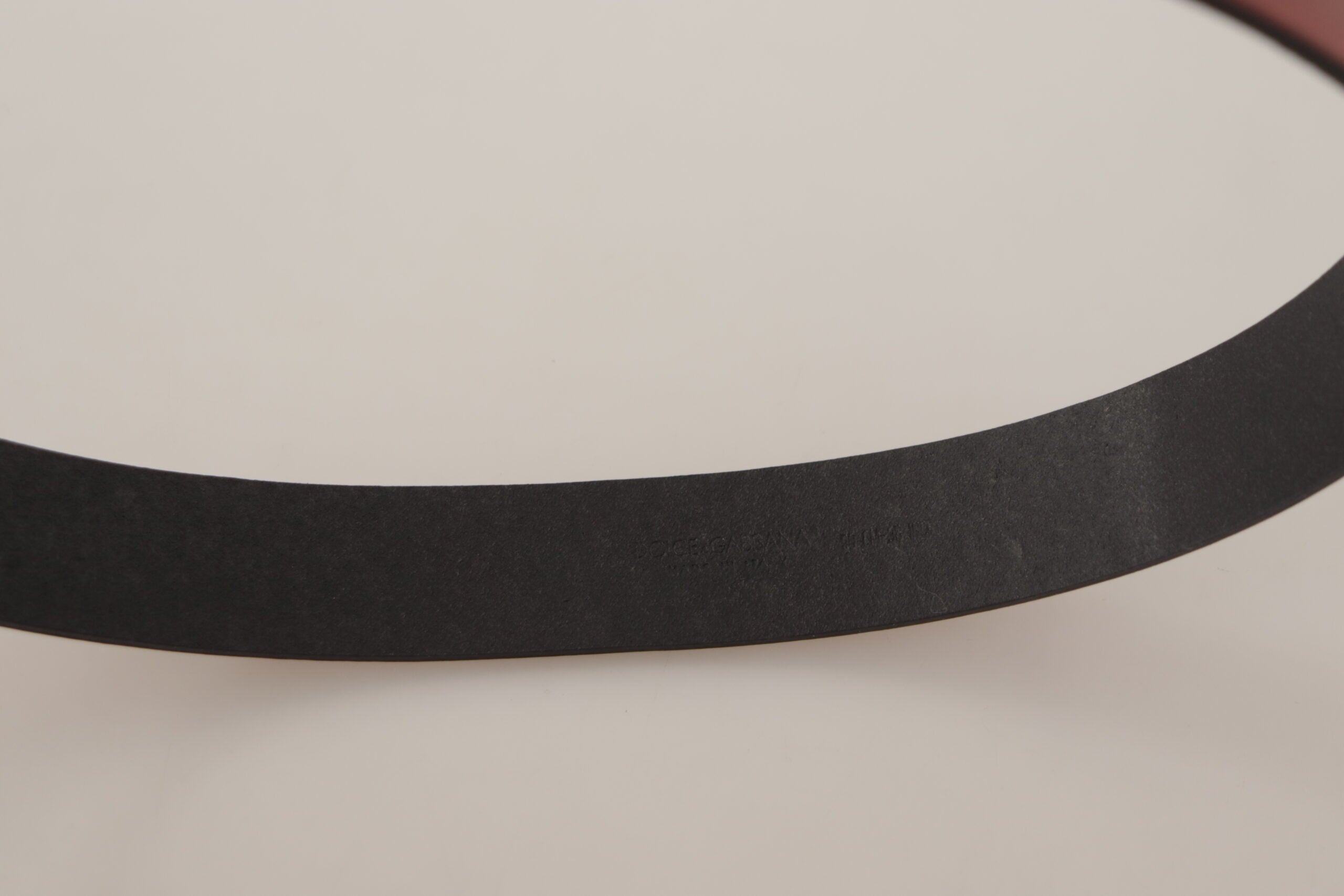 Dolce & Gabbana Red Leather Gold Logo Engraved Metal Buckle Belt Glam Steals