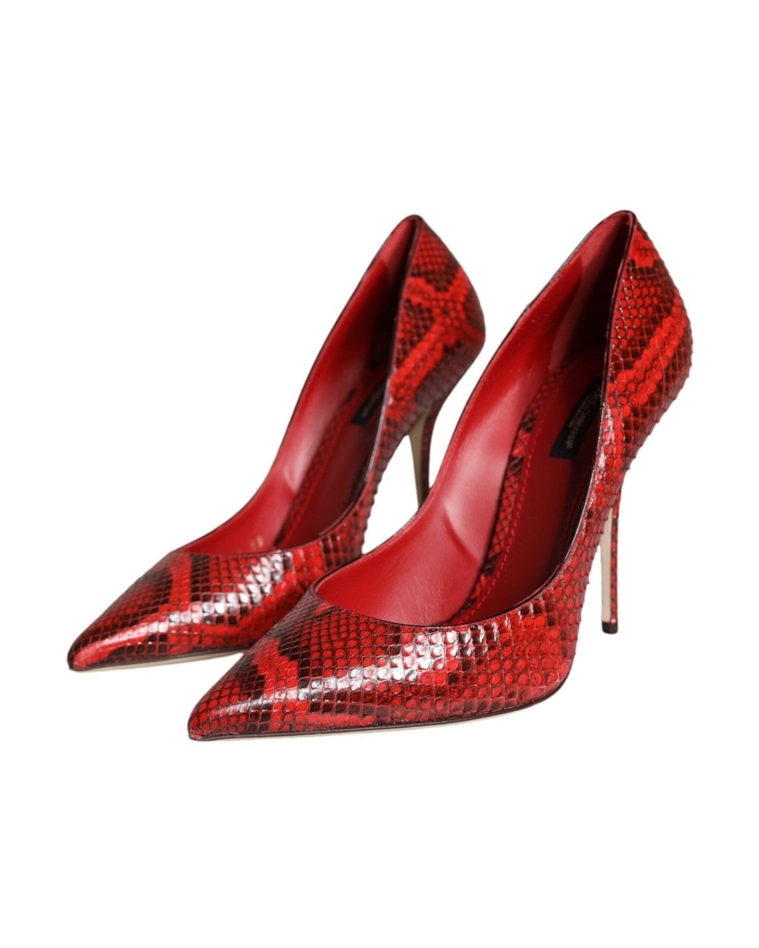 Dolce & Gabbana Red Leather Stiletto High Heels Pumps Shoes Glam Steals