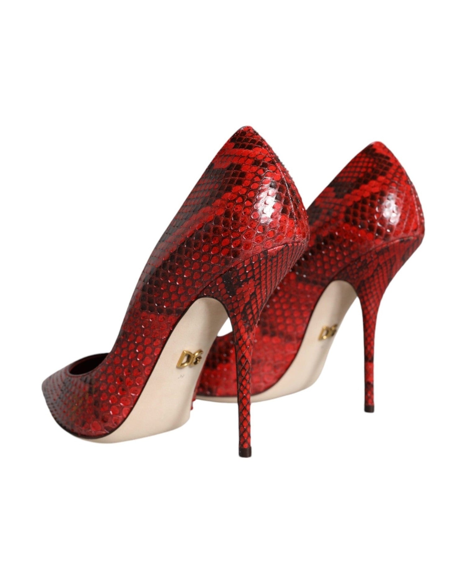 Dolce & Gabbana Red Leather Stiletto High Heels Pumps Shoes Glam Steals