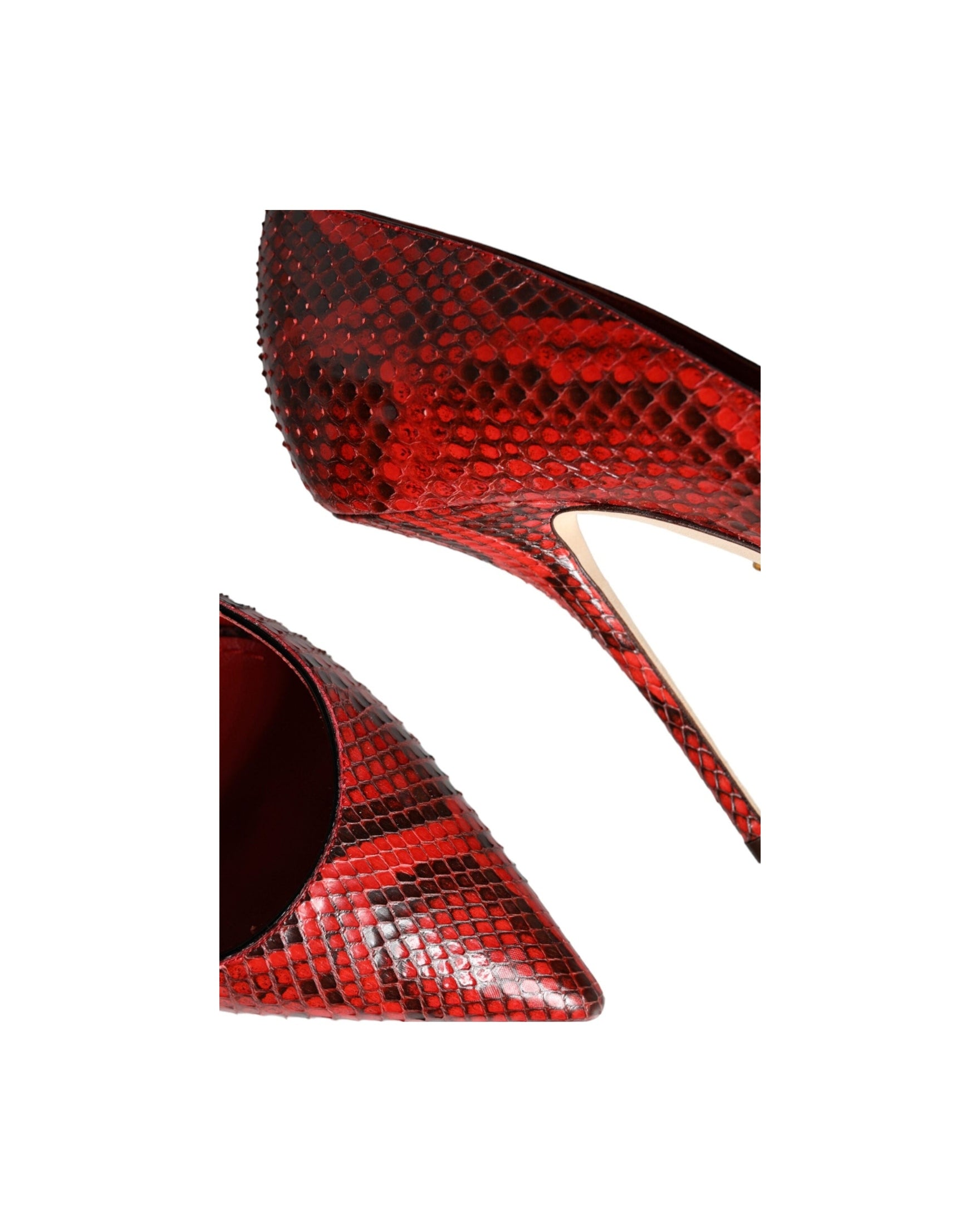Dolce & Gabbana Red Leather Stiletto High Heels Pumps Shoes Glam Steals