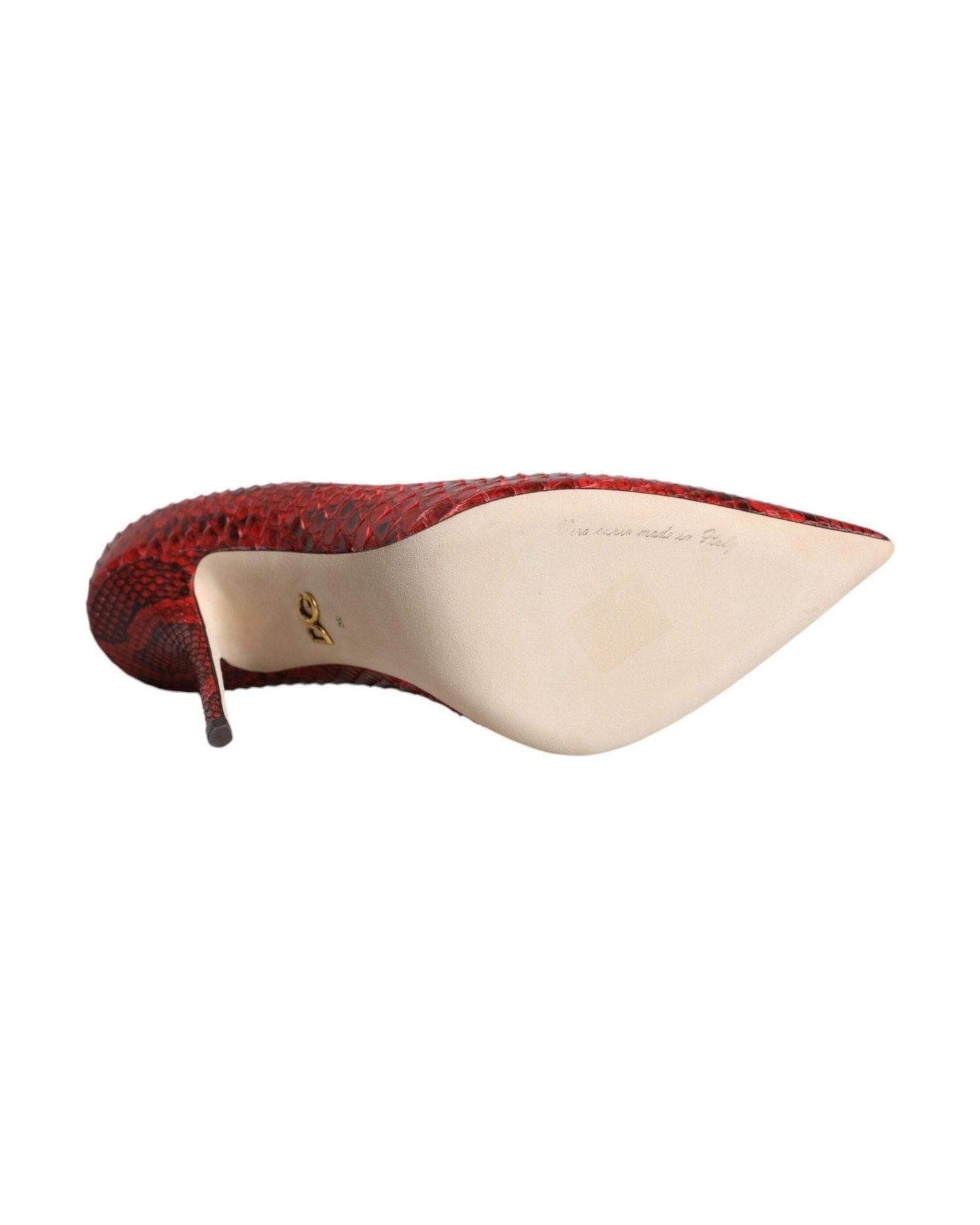Dolce & Gabbana Red Leather Stiletto High Heels Pumps Shoes Glam Steals