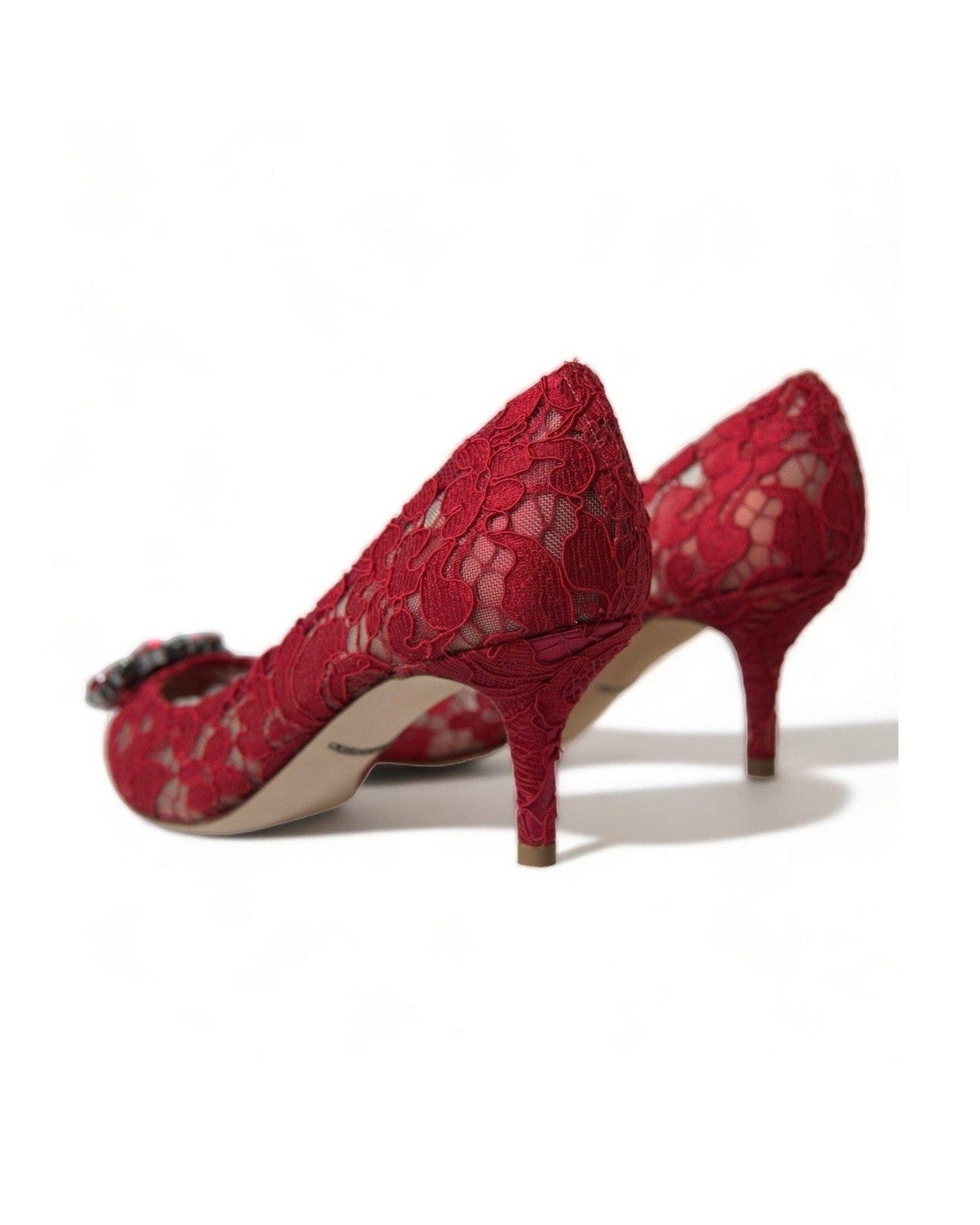 Dolce & Gabbana Radiant Lace Heels With Red Crystals Glam Steals