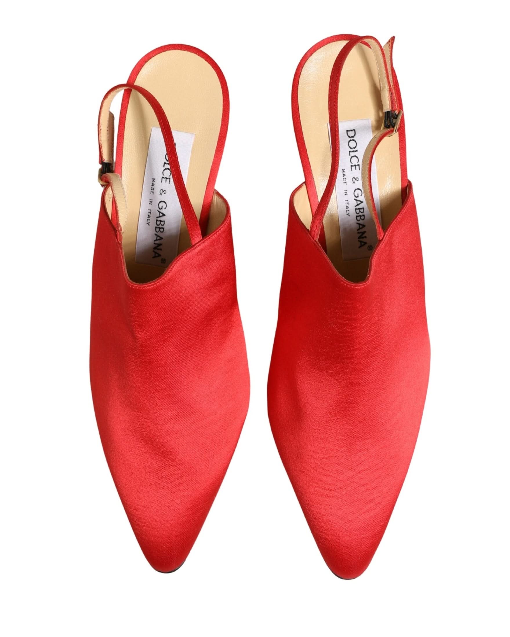 Dolce & Gabbana Red Suede Heel Slingback Shoes Glam Steals
