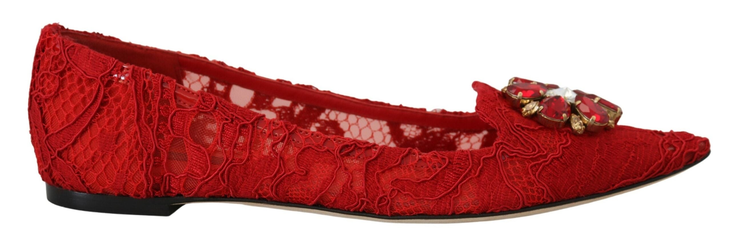 Dolce & Gabbana Red Taormina Crystals Loafers Flats Glam Steals