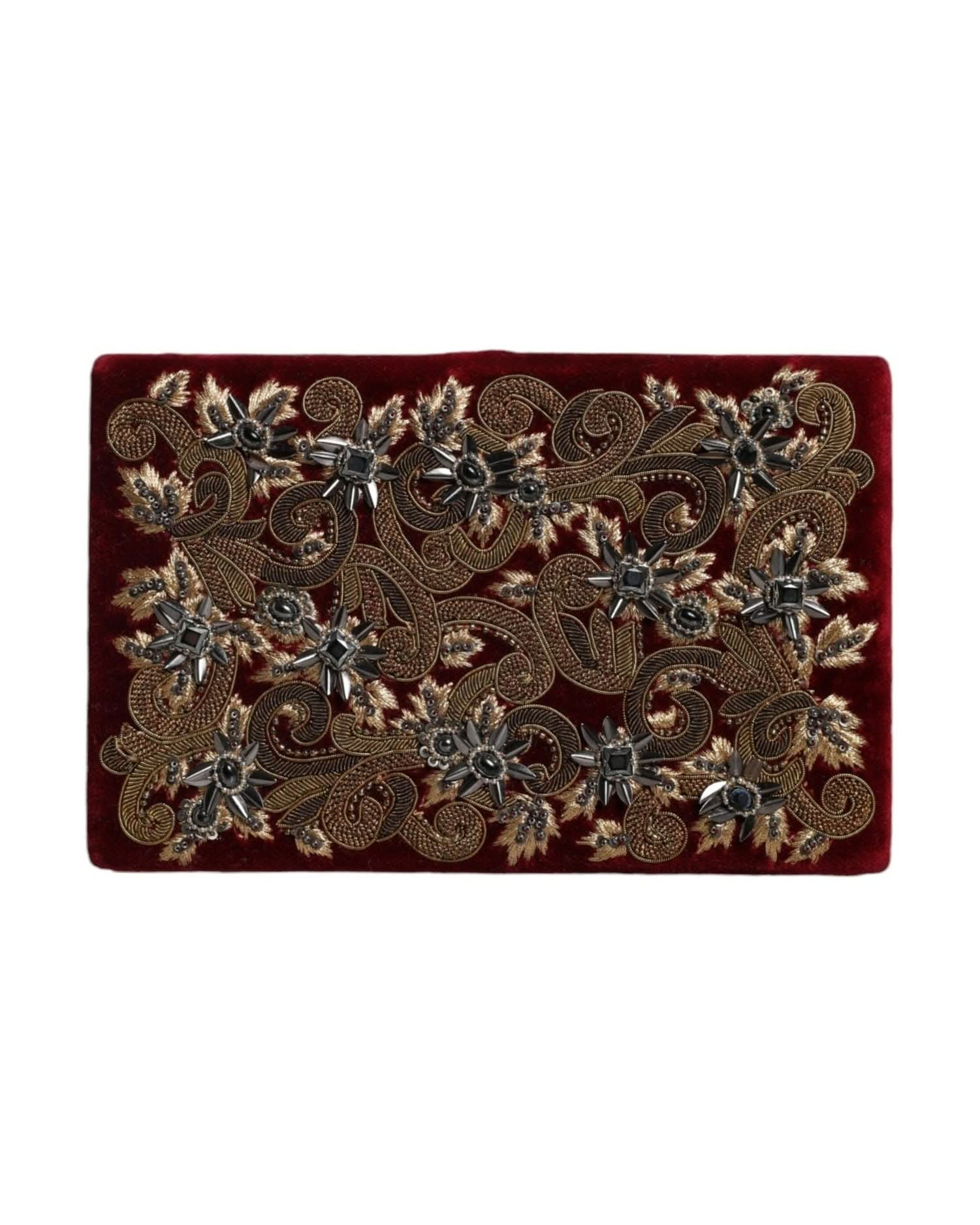 Dolce & Gabbana Red Velvet Clutch Clutch Bags