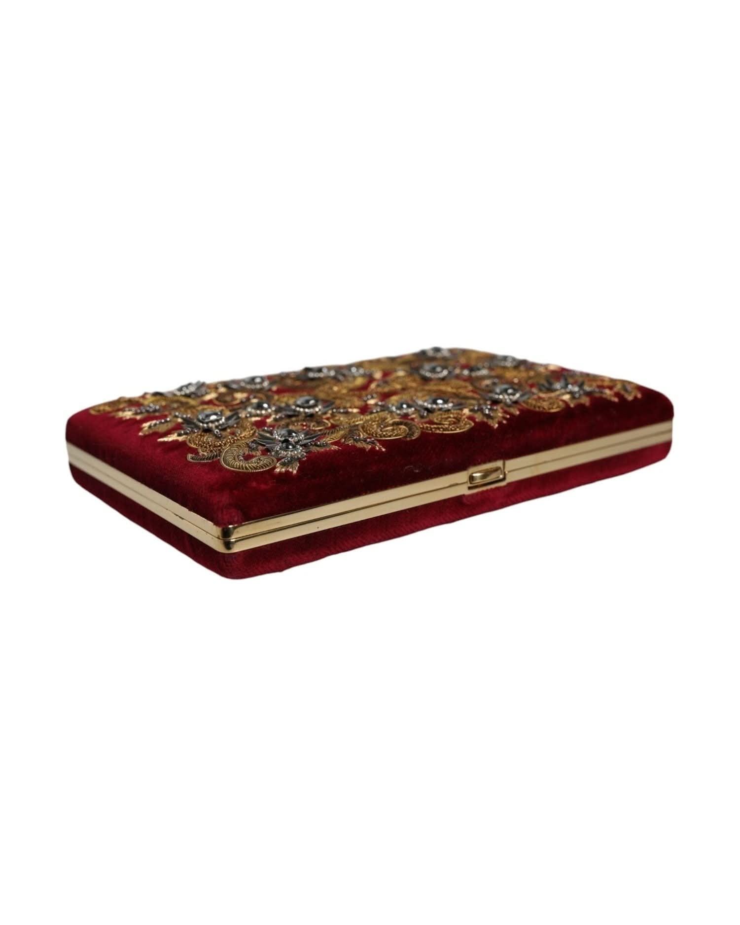 Dolce & Gabbana Red Velvet Clutch Clutch Bags