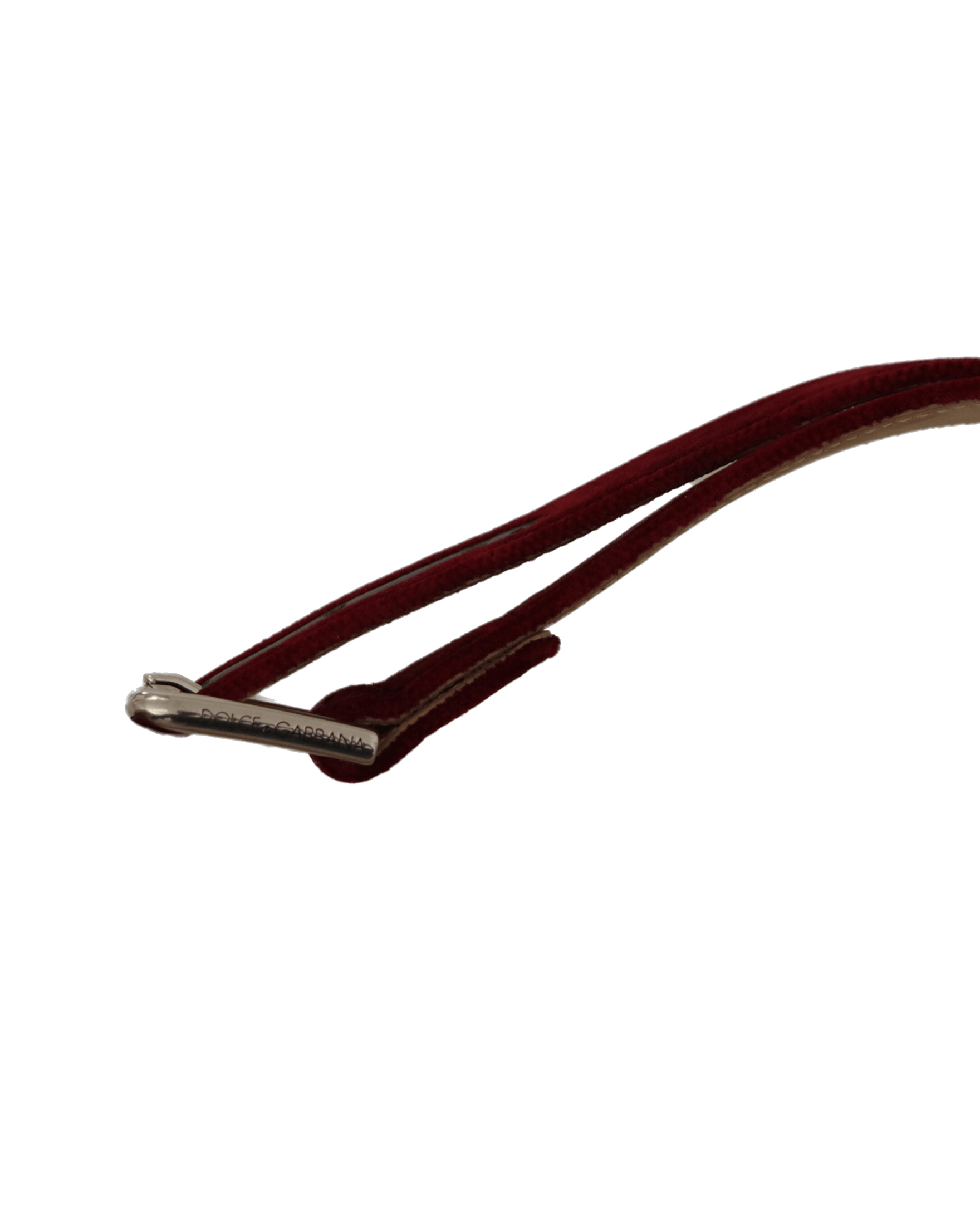 Dolce & Red Gabbana Velvet Logo Engraved Metal Buckle Belt Glam Steals