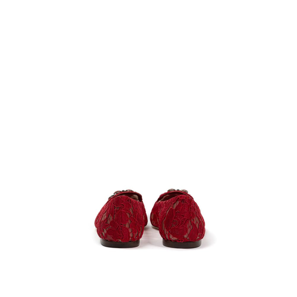Dolce & Gabbana Red Viscose Flat Shoe Glam Steals