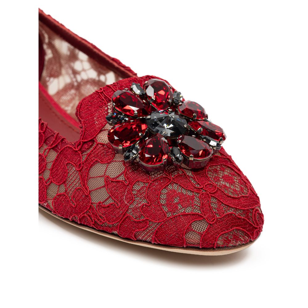 Dolce & Gabbana Red Viscose Flat Shoe Glam Steals