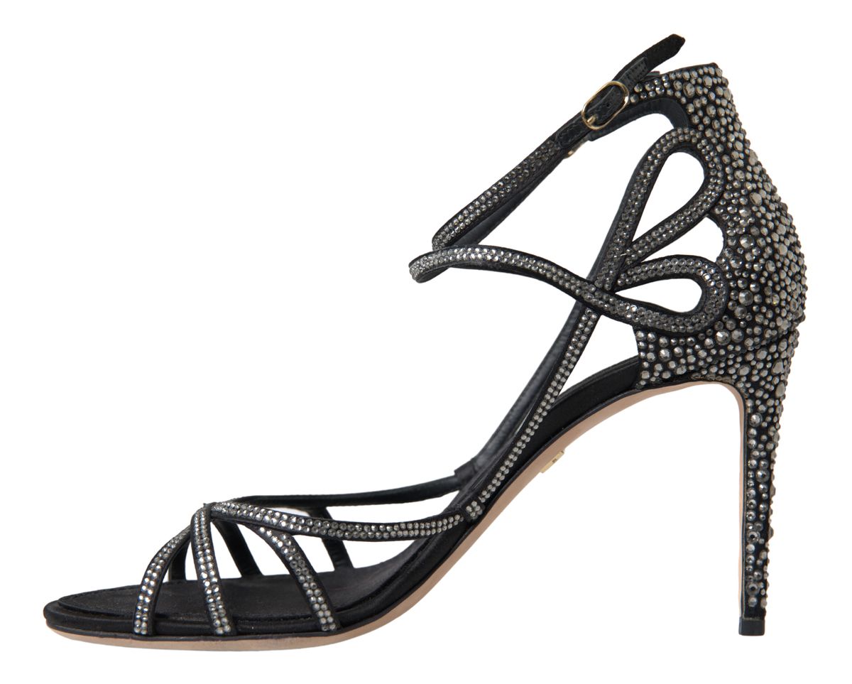 Dolce & Gabbana Satin Rhinestone Stiletto Heel Glam Steals