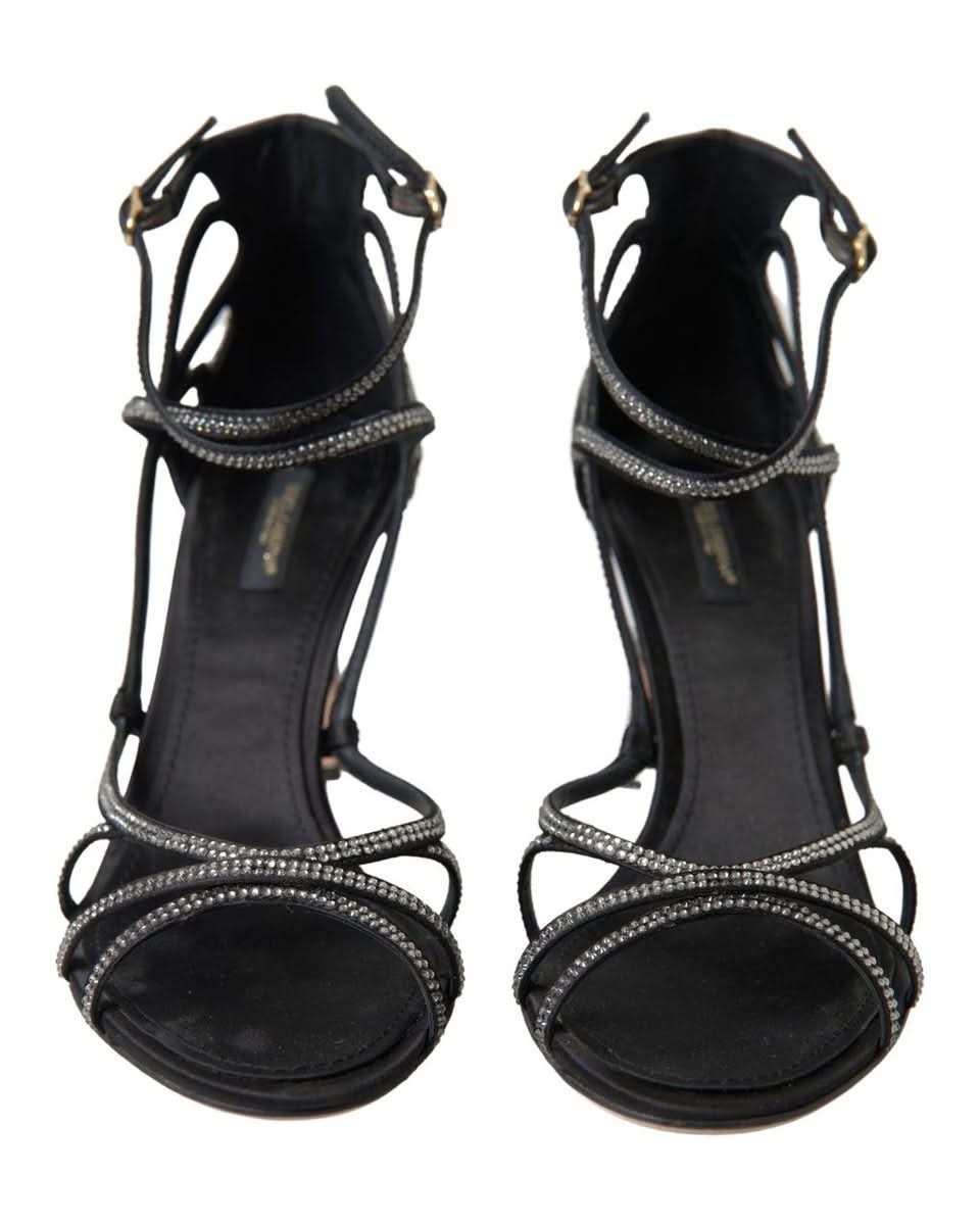 Dolce & Gabbana Satin Rhinestone Stiletto Heel Heels