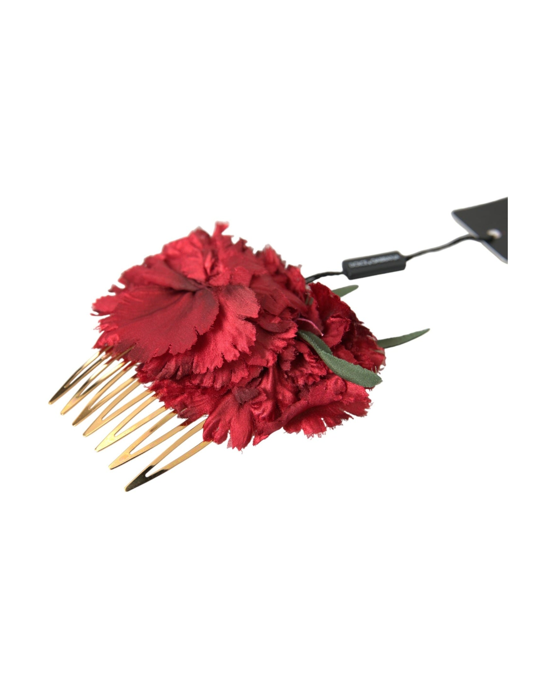 Dolce & Gabbana Silk Floral Brass Women Hair Red Gold Comb Glam Steals
