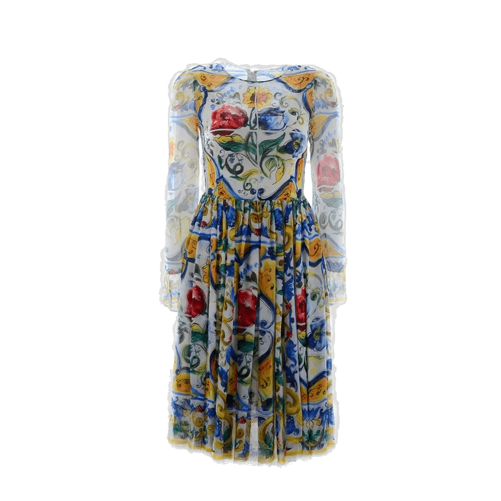 Dolce & Gabbana Silk Maiolica Dress Glam Steals