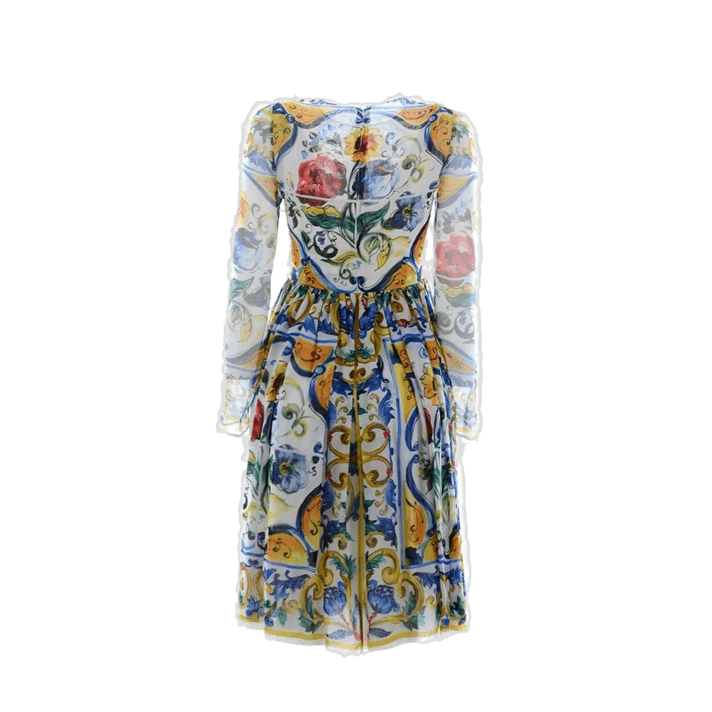 Dolce & Gabbana Silk Maiolica Dress Glam Steals