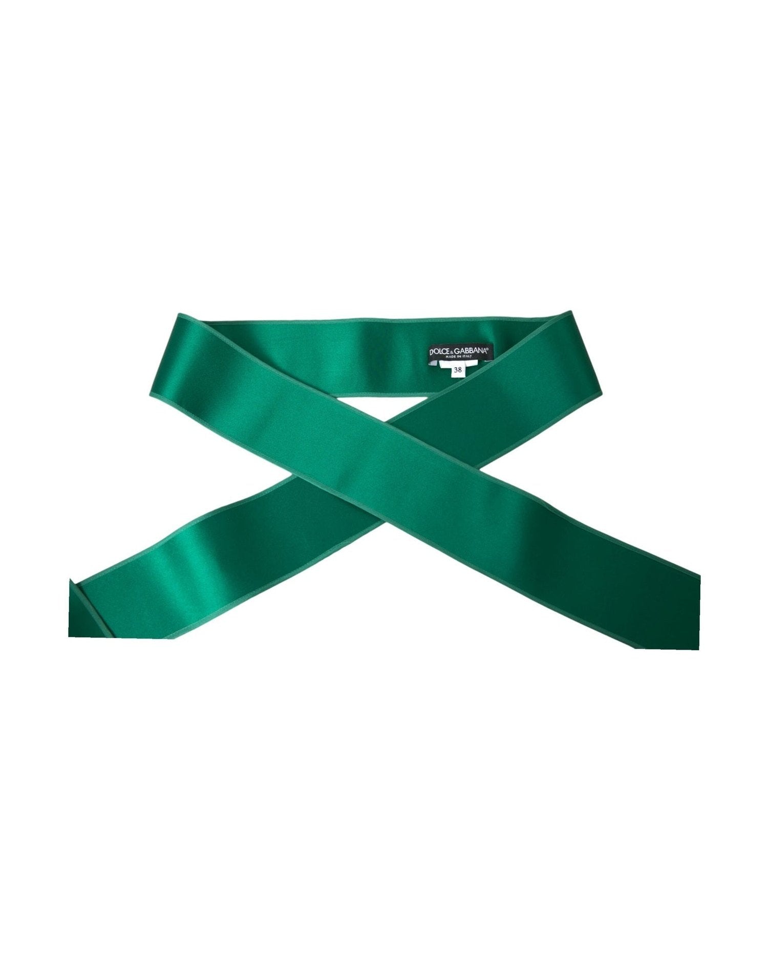 Dolce & Gabbana Silk Satin Waist Women Green Belt Glam Steals