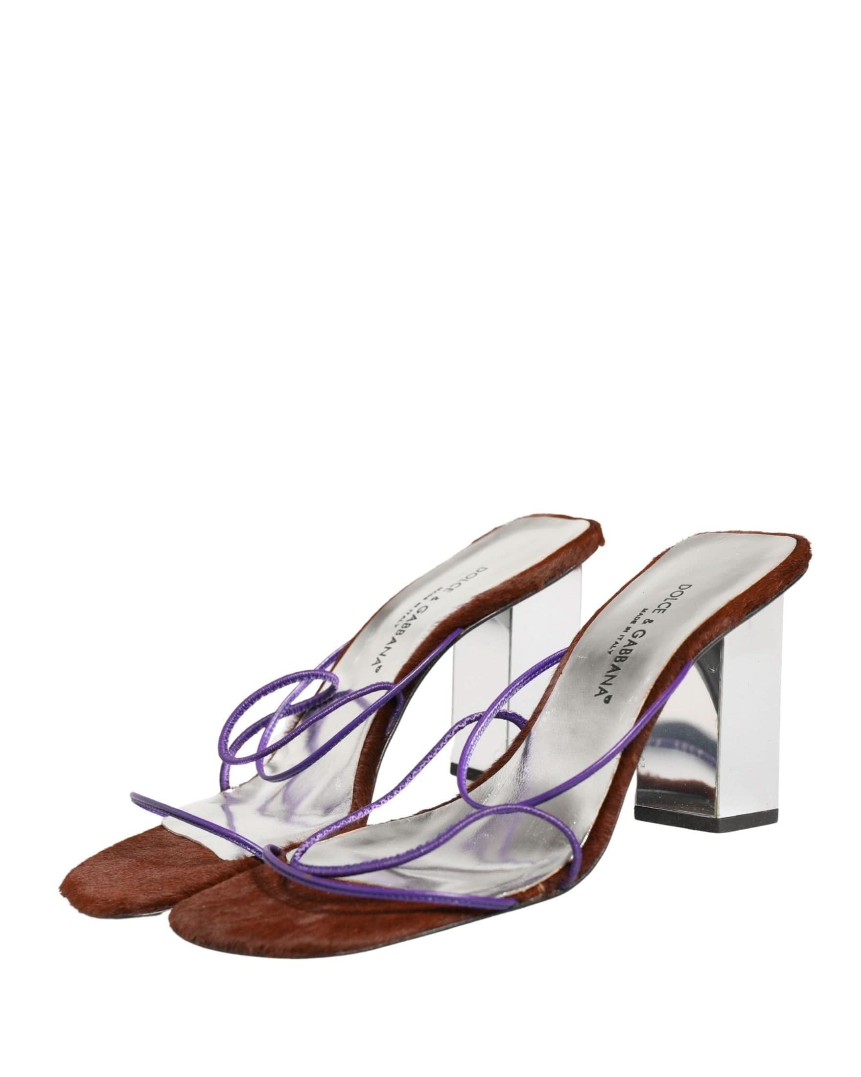 Dolce & Gabbana Silver Block Heels Glam Steals