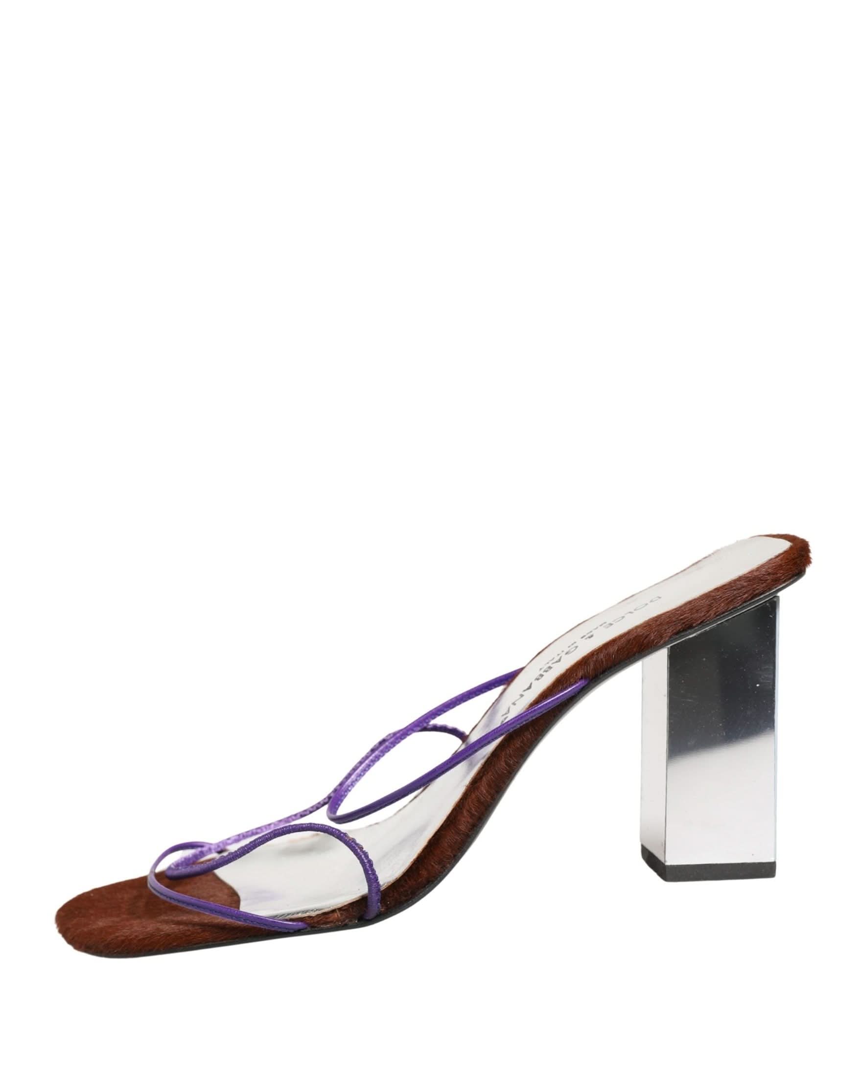 Dolce & Gabbana Silver Block Heels Glam Steals