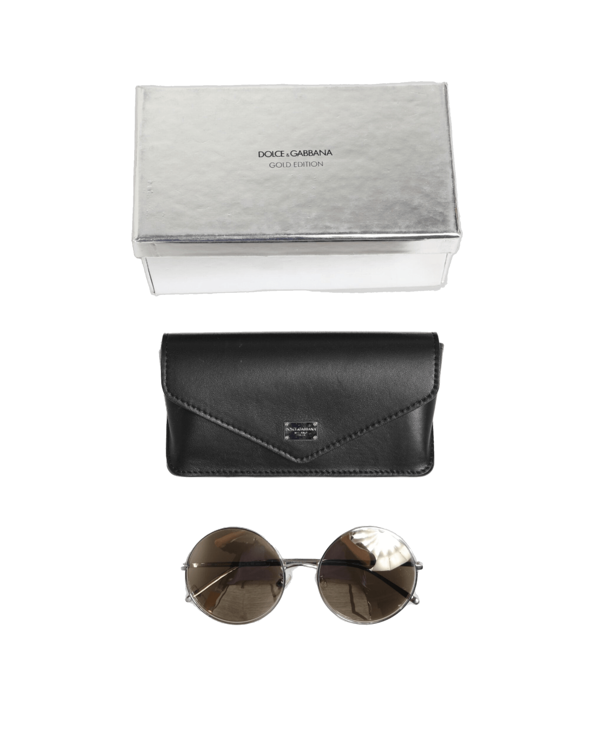 Dolce & Gabbana Silver Dg2215k Metal Round Shades Eyewear Sunglasses Glam Steals